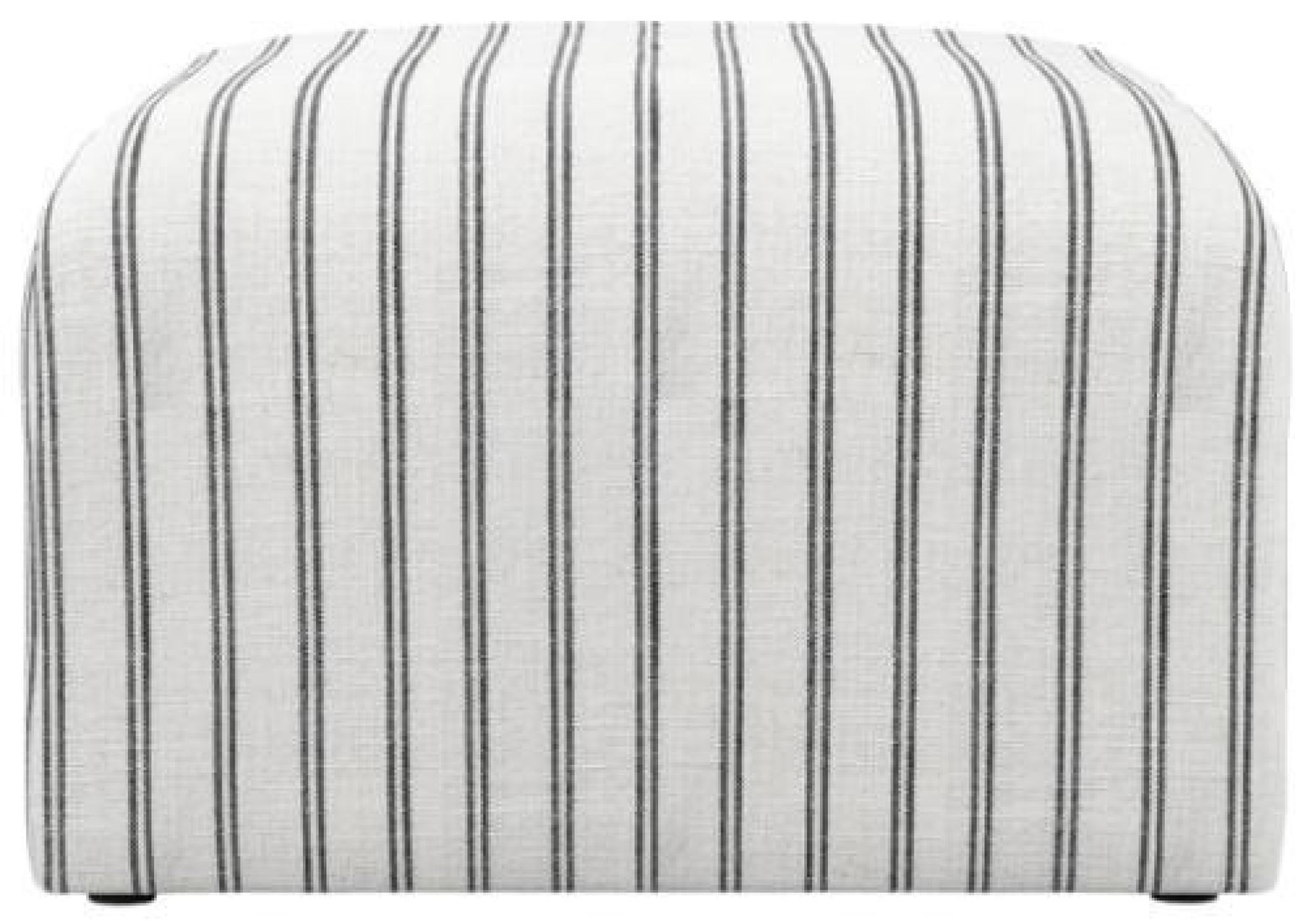 Product photograph of Ryder Chalk Fabric Thick Stripe Pouffe from Choice Furniture Superstore.