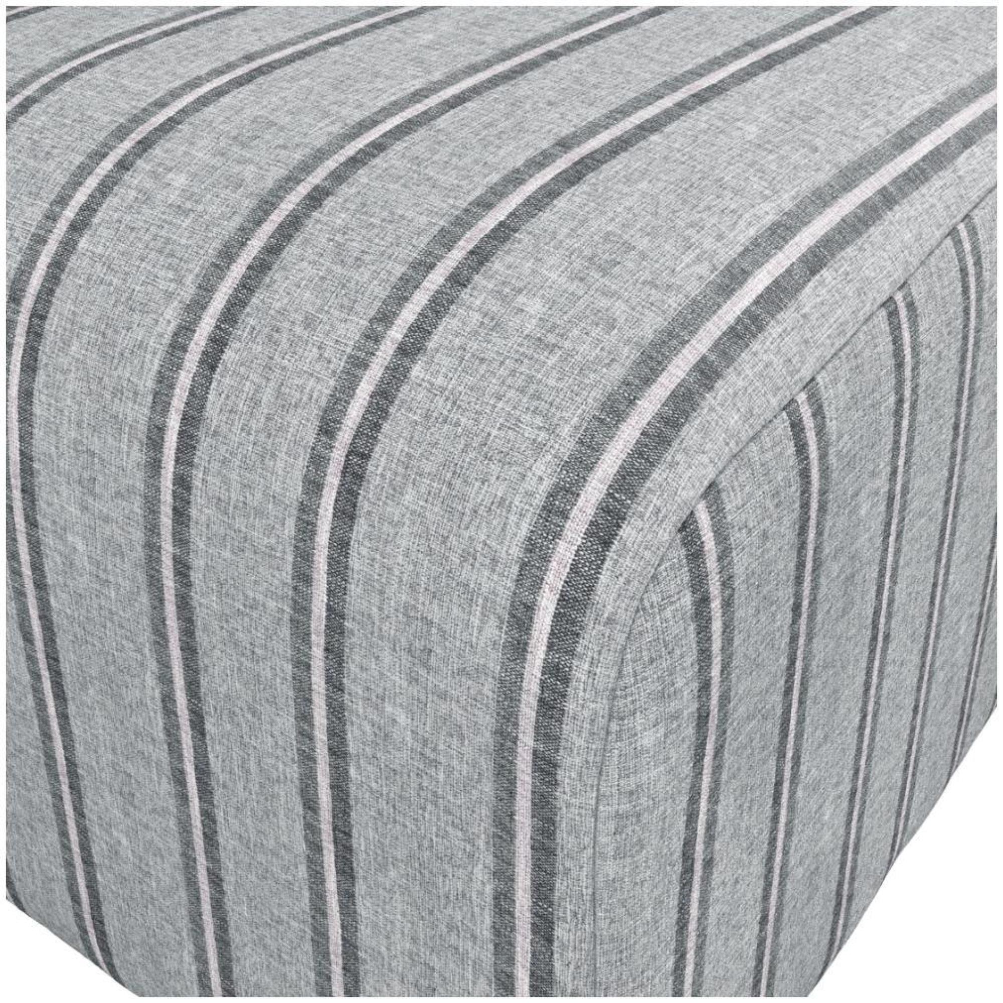 Product photograph of Ryder Grey Fabric Thick Stripe Pouffe from Choice Furniture Superstore.