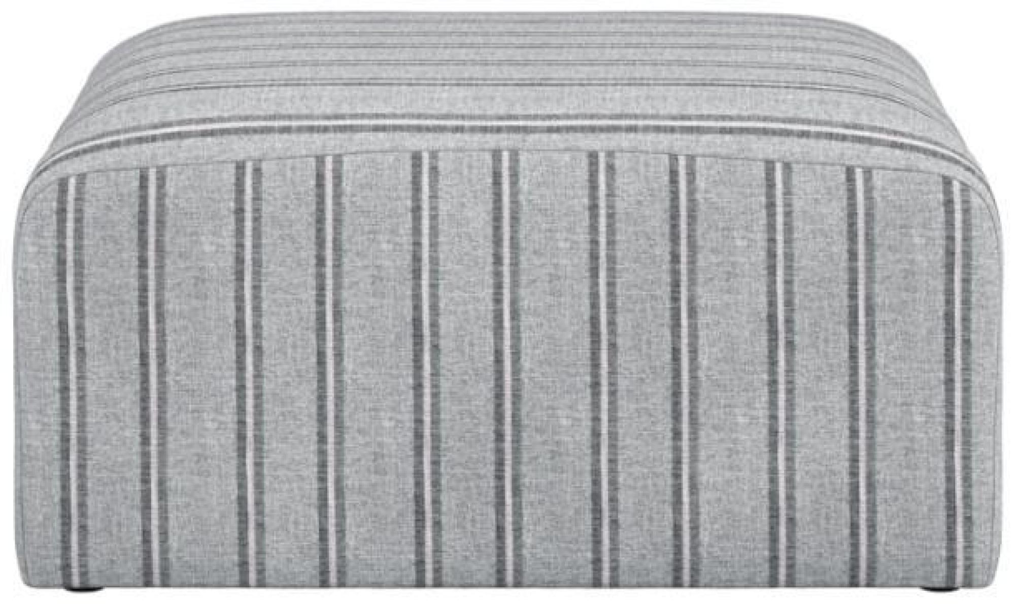 Product photograph of Ryder Grey Fabric Thick Stripe Pouffe from Choice Furniture Superstore.