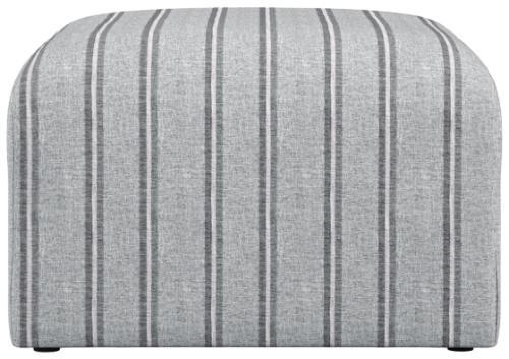 Product photograph of Ryder Grey Fabric Thick Stripe Pouffe from Choice Furniture Superstore.