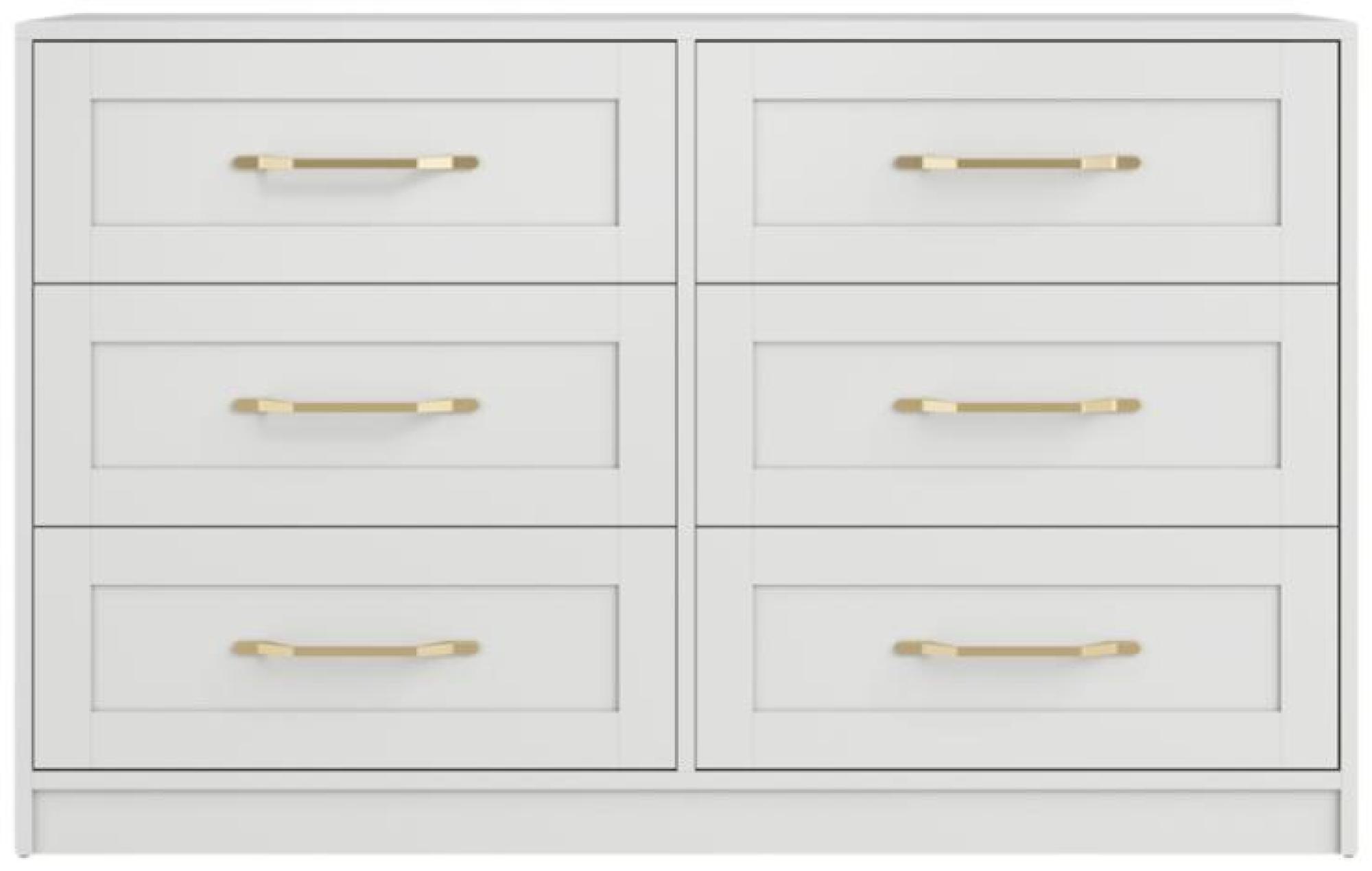 Product photograph of Austen White 6 Drawer Wide Chest from Choice Furniture Superstore.
