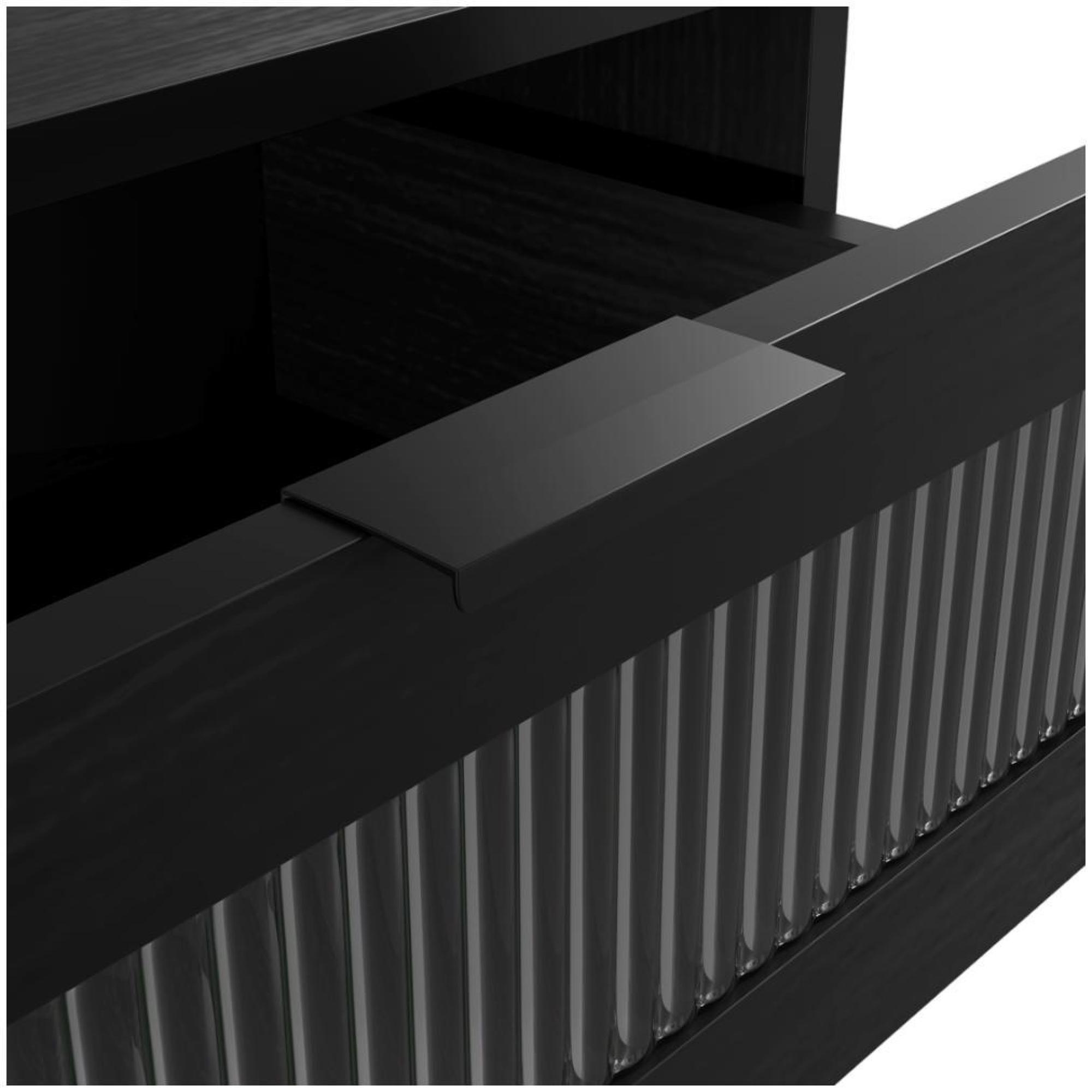 Product photograph of Edison Matte Black 3 2 Drawer Chest from Choice Furniture Superstore.
