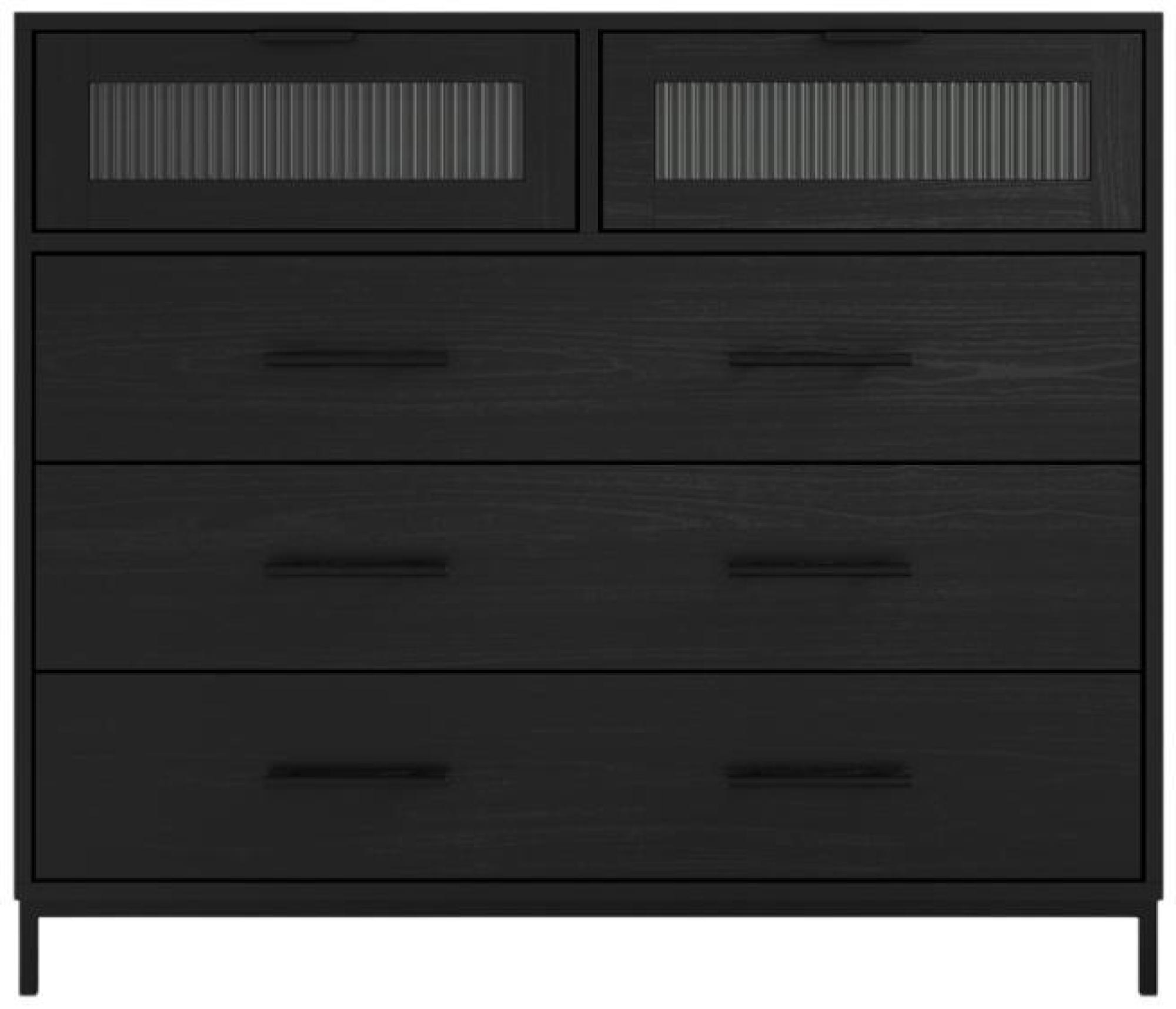 Product photograph of Edison Matte Black 3 2 Drawer Chest from Choice Furniture Superstore.
