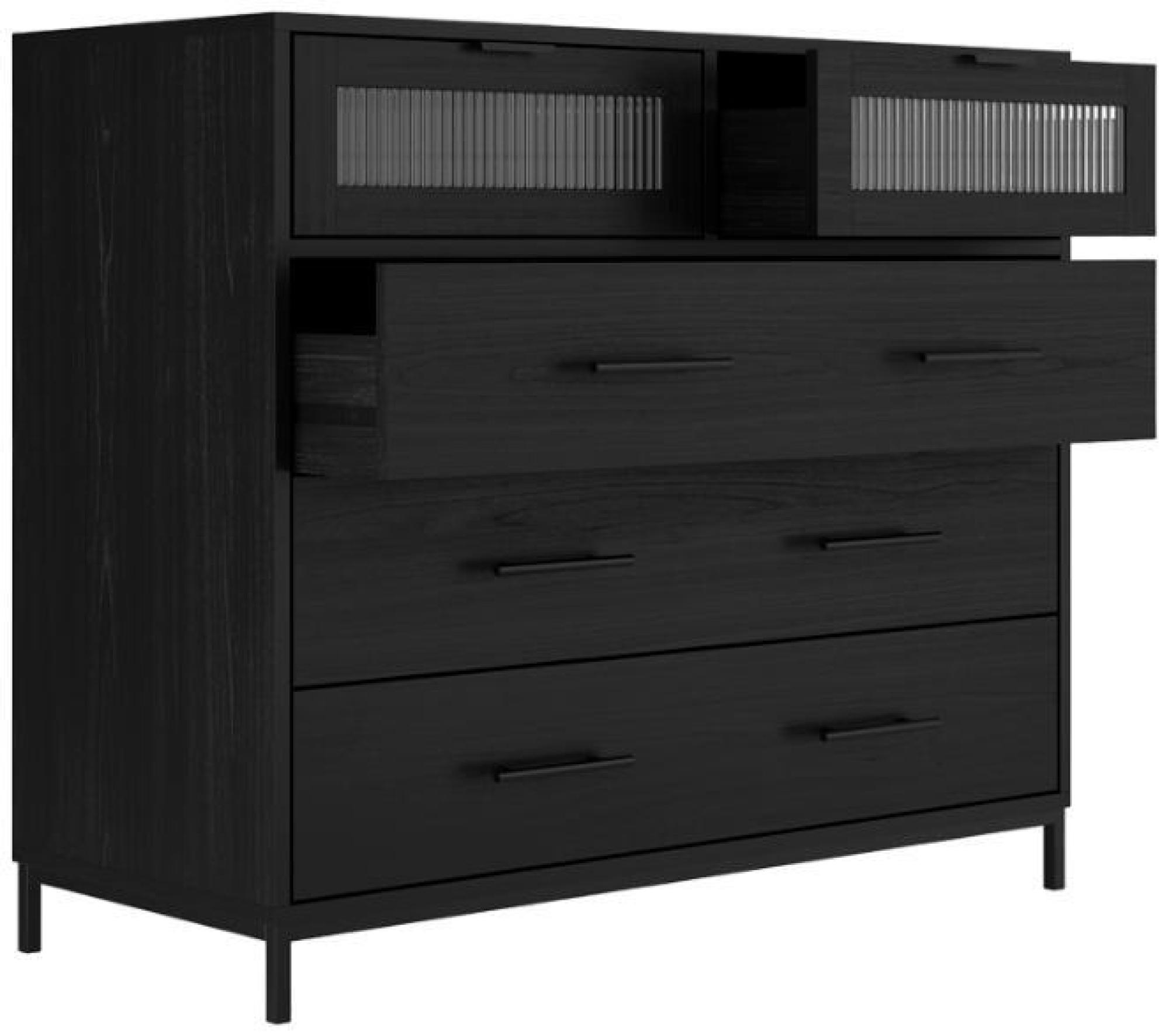 Product photograph of Edison Matte Black 3 2 Drawer Chest from Choice Furniture Superstore.