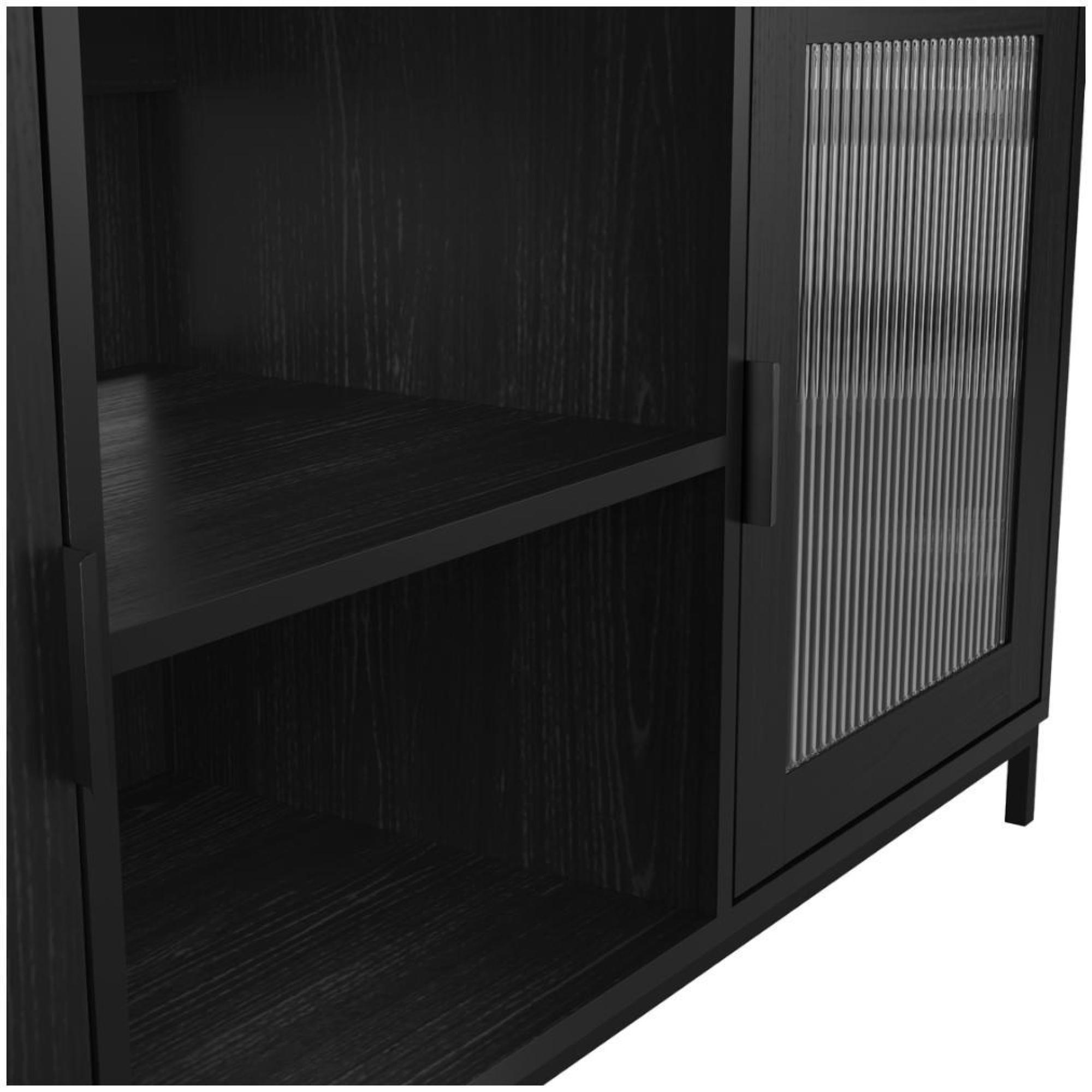 Product photograph of Maddox Black 2 Door Tv Unit from Choice Furniture Superstore.