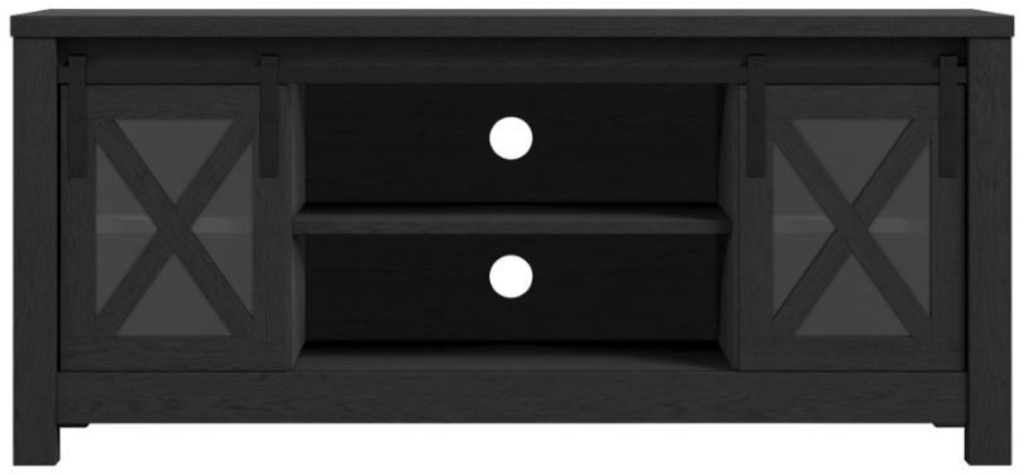 Product photograph of Clover Black 2 Door Tv Unit from Choice Furniture Superstore.