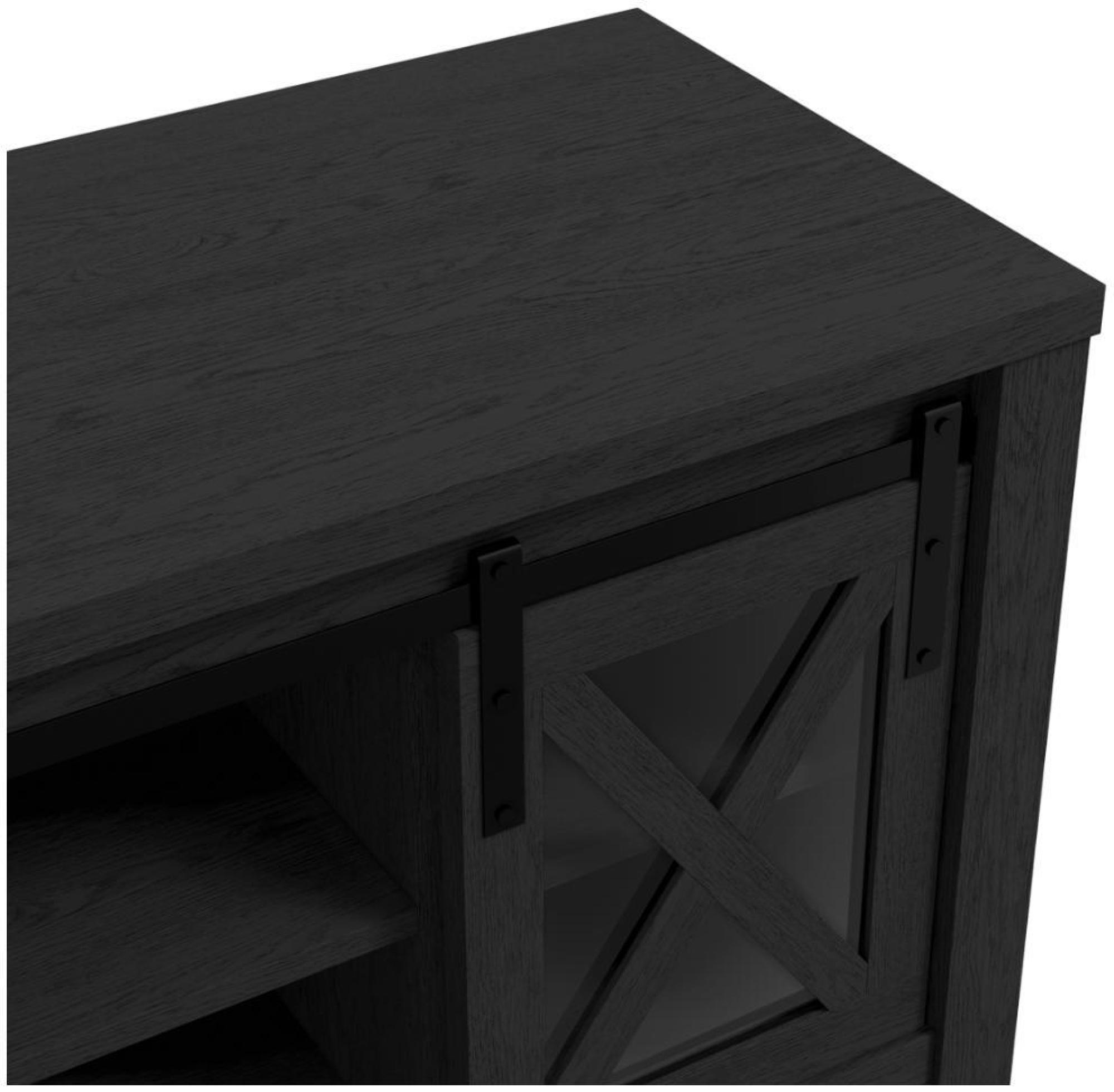 Product photograph of Clover Black 2 Door Tv Unit from Choice Furniture Superstore.