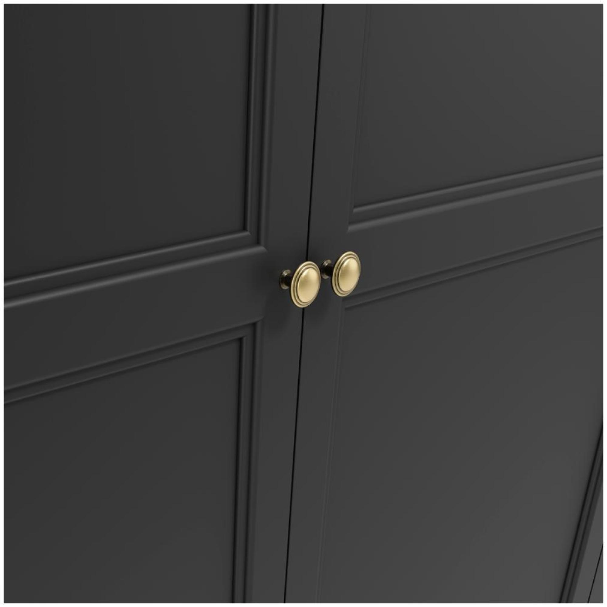 Product photograph of Ives Black 2 Door Combo Wardrobe from Choice Furniture Superstore.