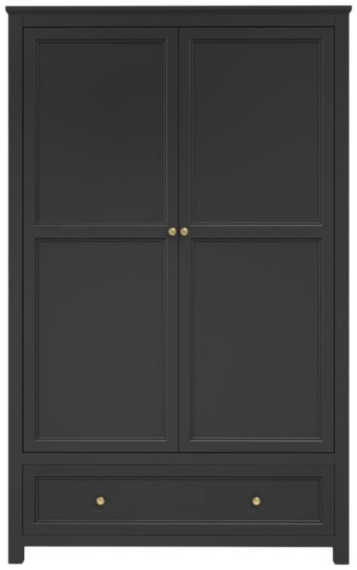 Product photograph of Ives Black 2 Door Combo Wardrobe from Choice Furniture Superstore.