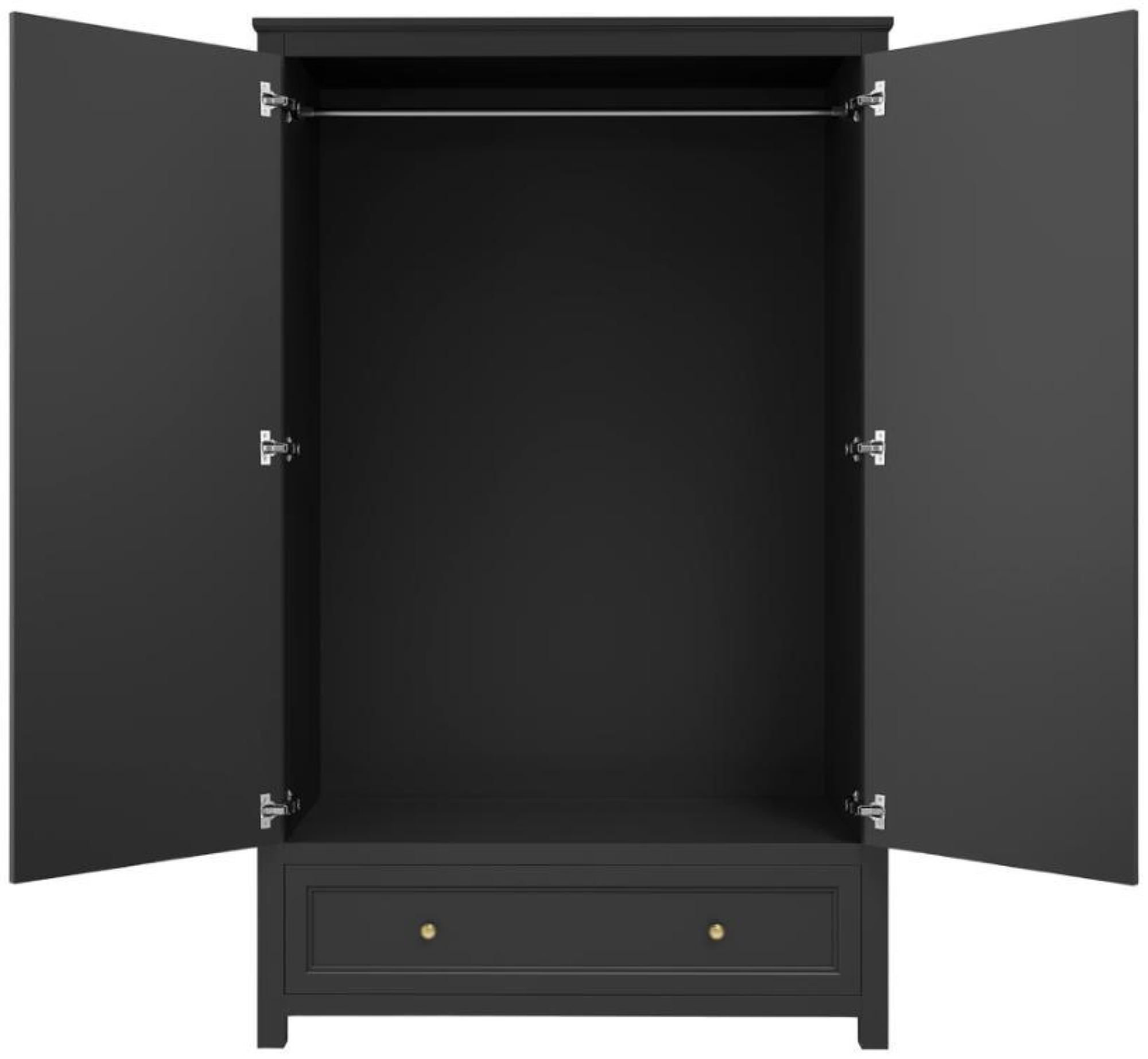 Product photograph of Ives Black 2 Door Combo Wardrobe from Choice Furniture Superstore.