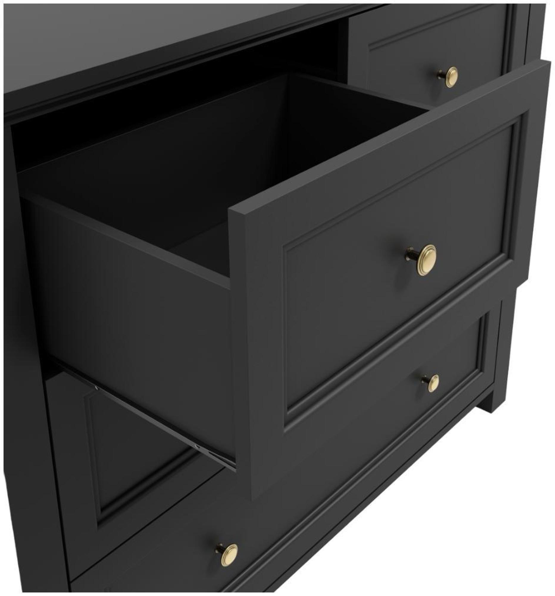 Product photograph of Ives Black 4 Drawer Chest from Choice Furniture Superstore.