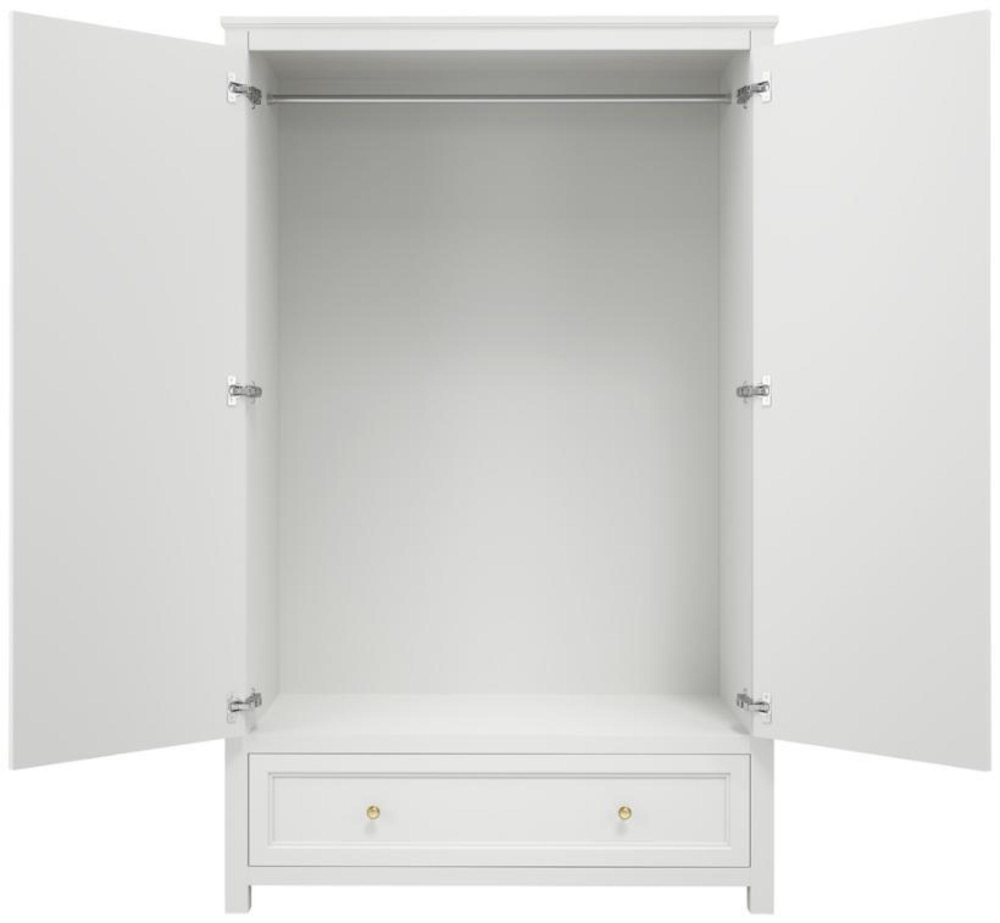 Product photograph of Ives White 2 Door Combo Wardrobe from Choice Furniture Superstore.