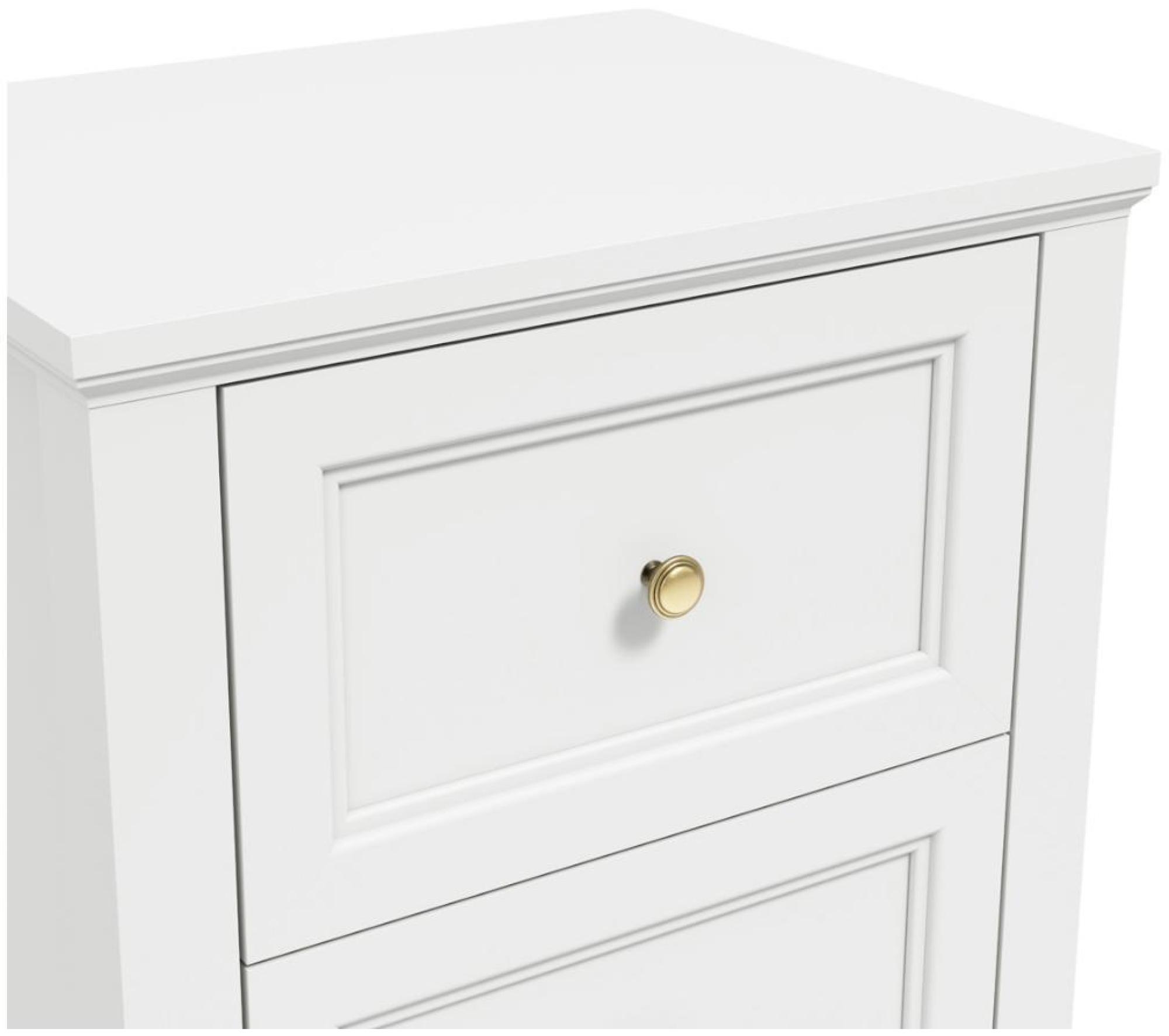 Product photograph of Ives White 2 Drawer Bedside Cabinet from Choice Furniture Superstore.