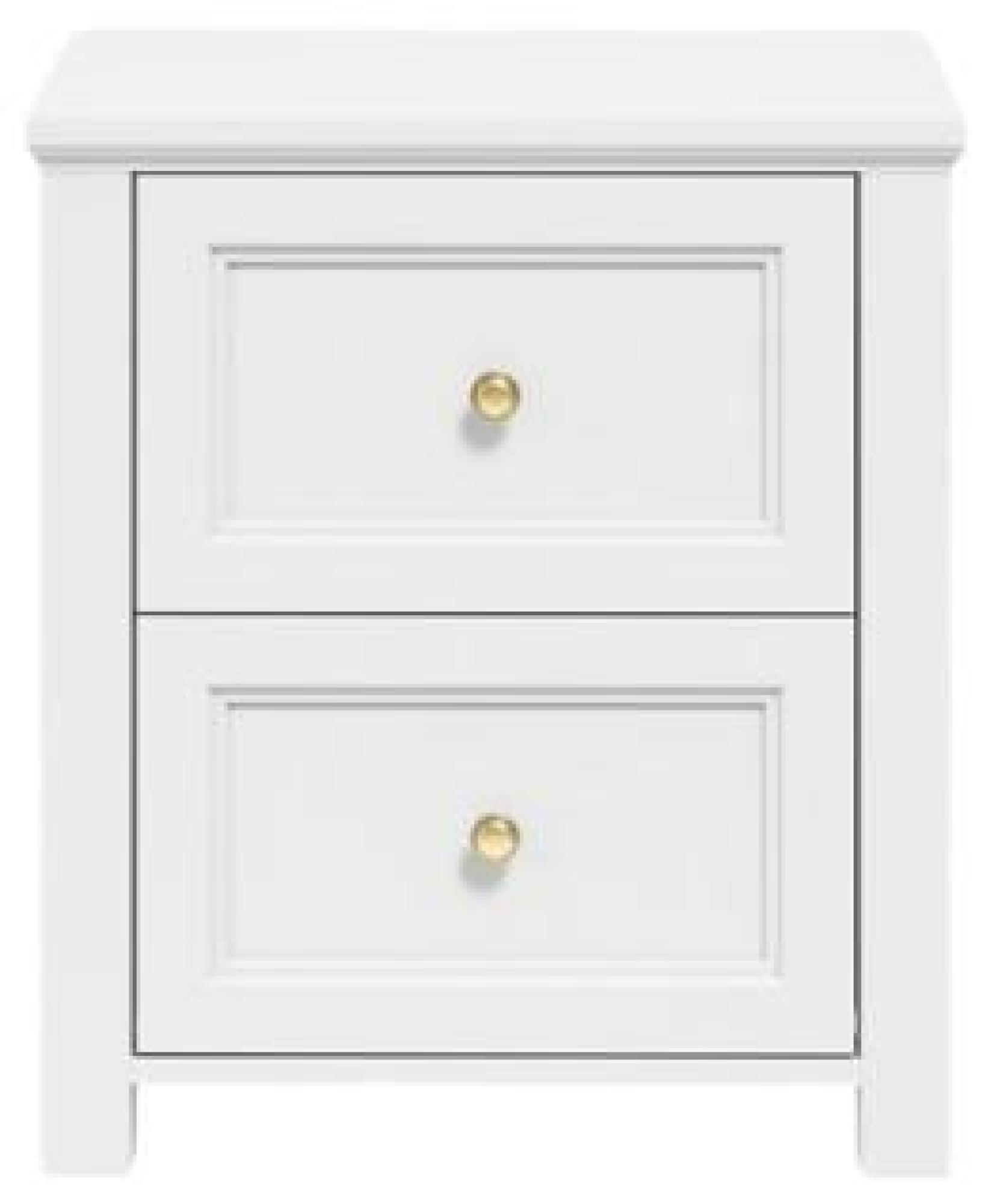 Product photograph of Ives White 2 Drawer Bedside Cabinet from Choice Furniture Superstore.