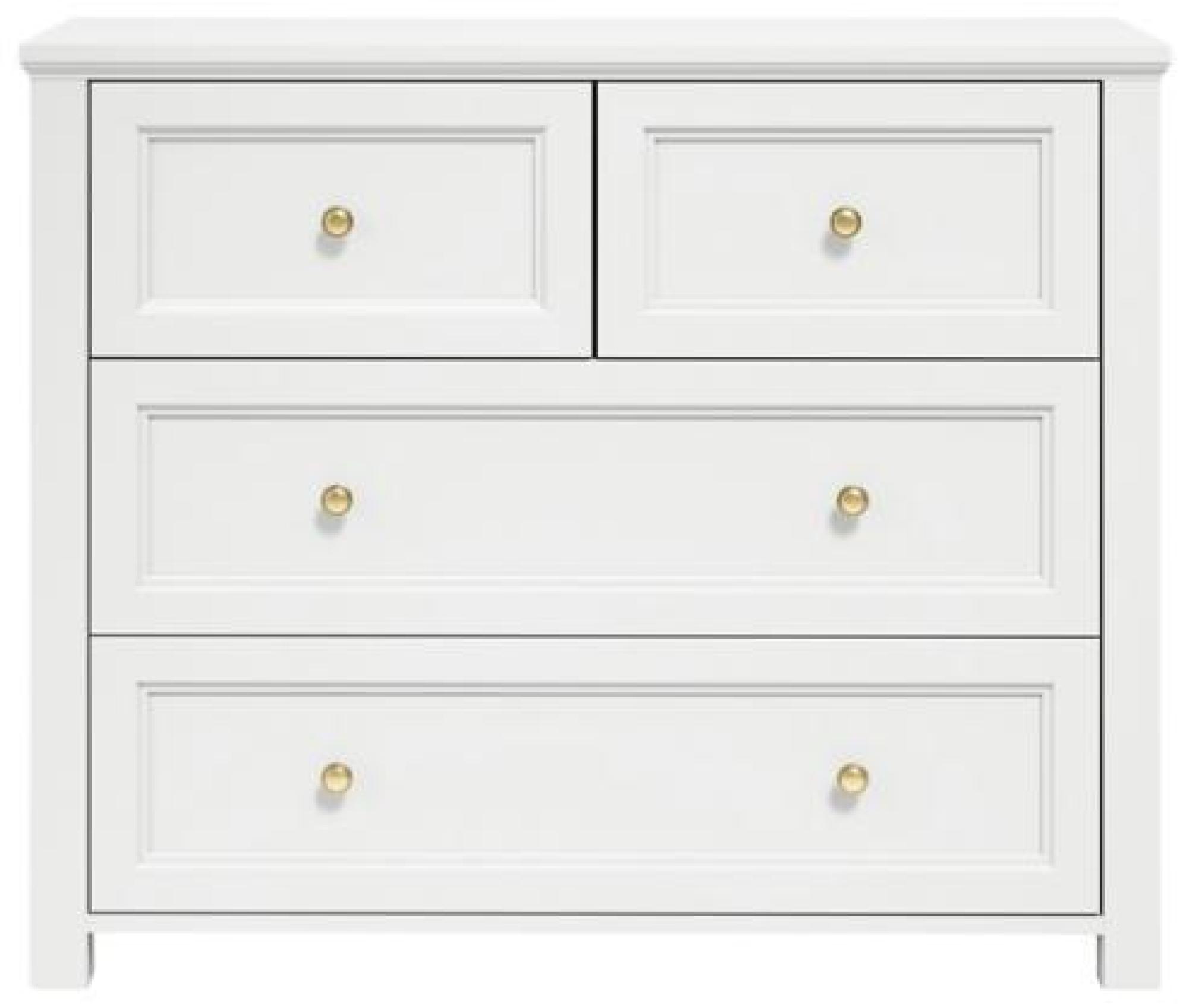 Product photograph of Ives White 4 Drawer Chest from Choice Furniture Superstore.
