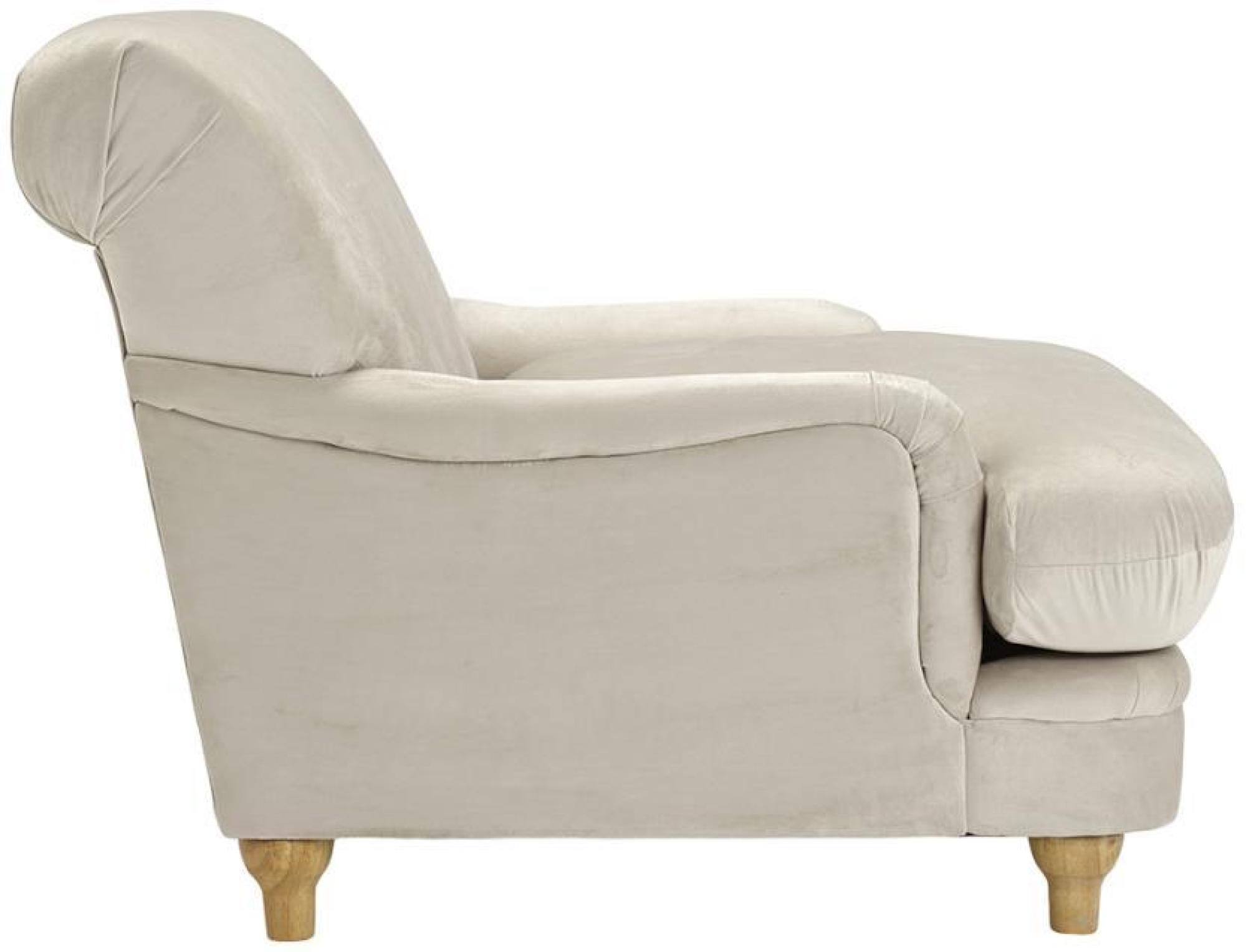 Product photograph of Plumpton Beige Velvet Fabric Chair from Choice Furniture Superstore.