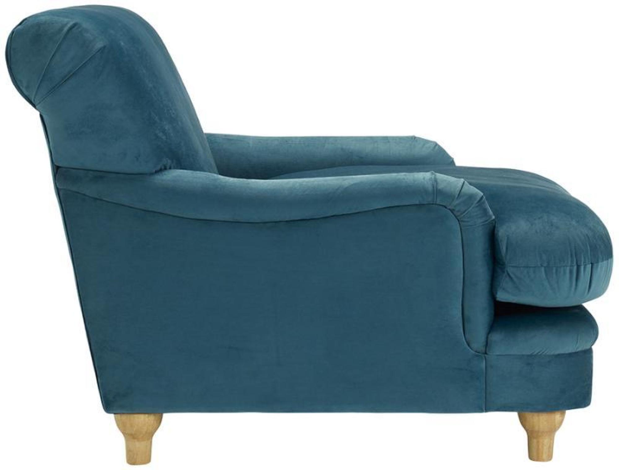 Product photograph of Plumpton Peacock Blue Velvet Fabric Chair from Choice Furniture Superstore.