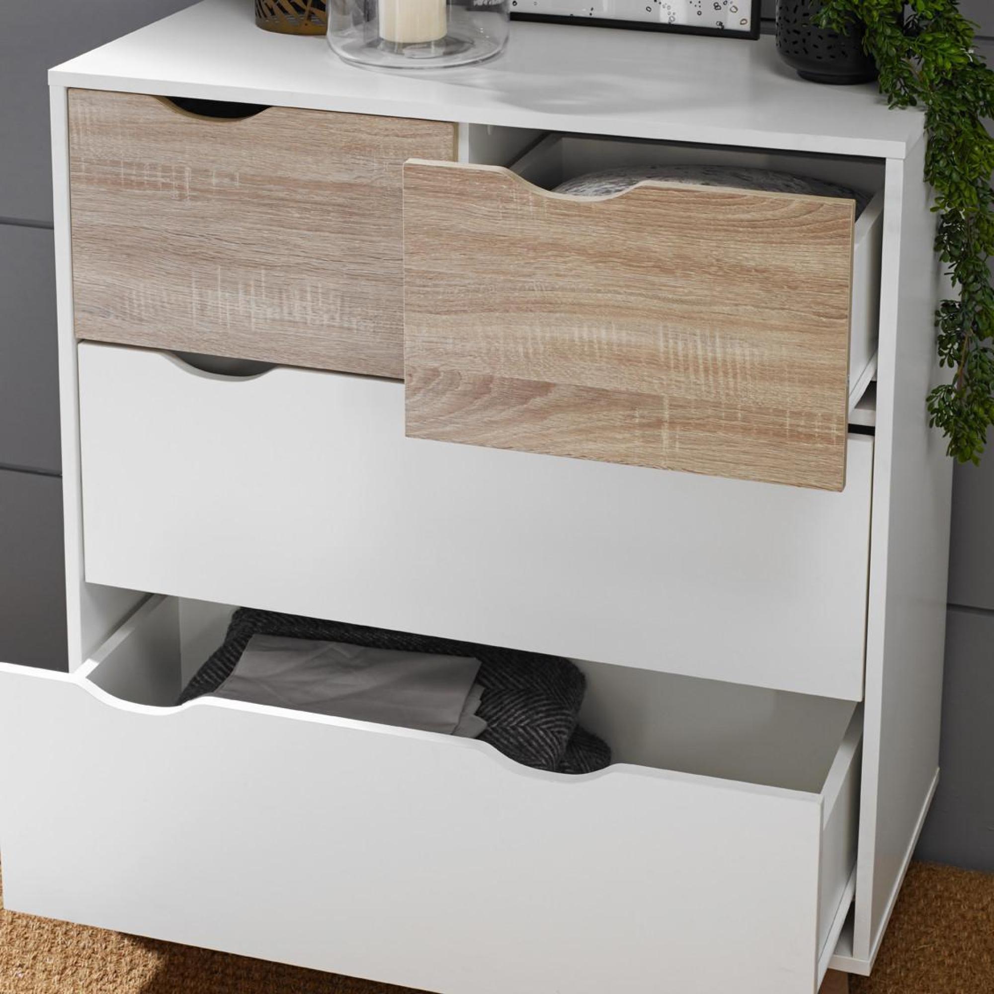 Product photograph of Stockholm White 4 Drawer Chest from Choice Furniture Superstore.