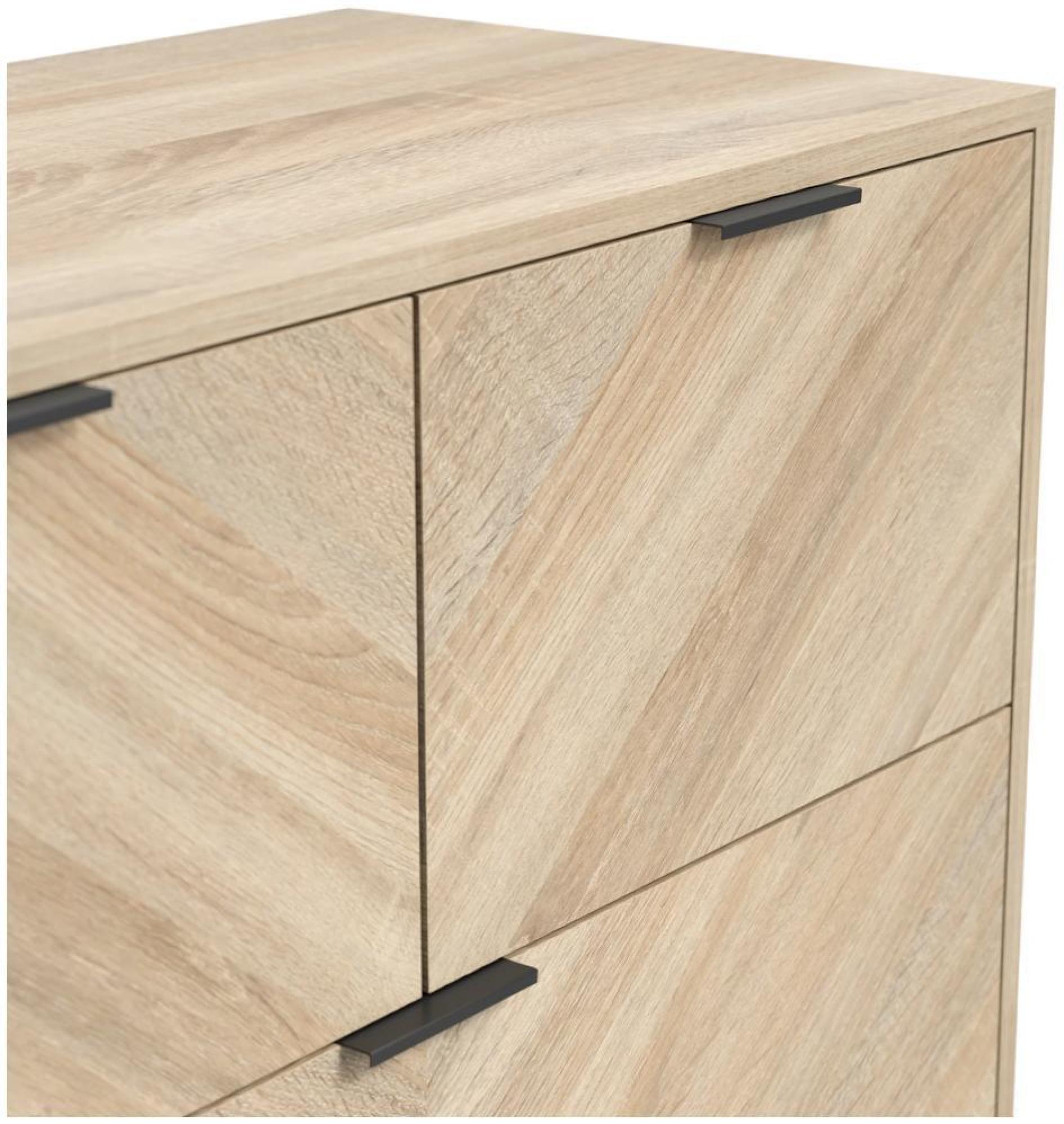Product photograph of Stockholm Chevron Oak Effect 4 Drawer Chest from Choice Furniture Superstore.