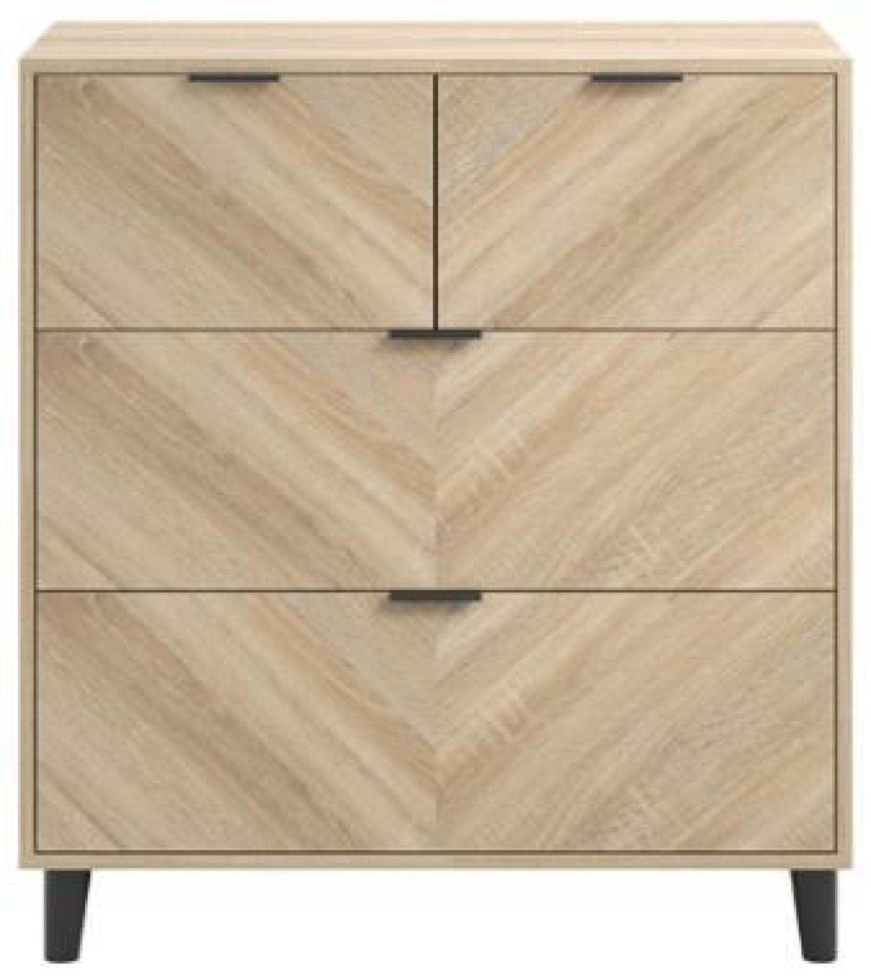 Product photograph of Stockholm Chevron Oak Effect 4 Drawer Chest from Choice Furniture Superstore.