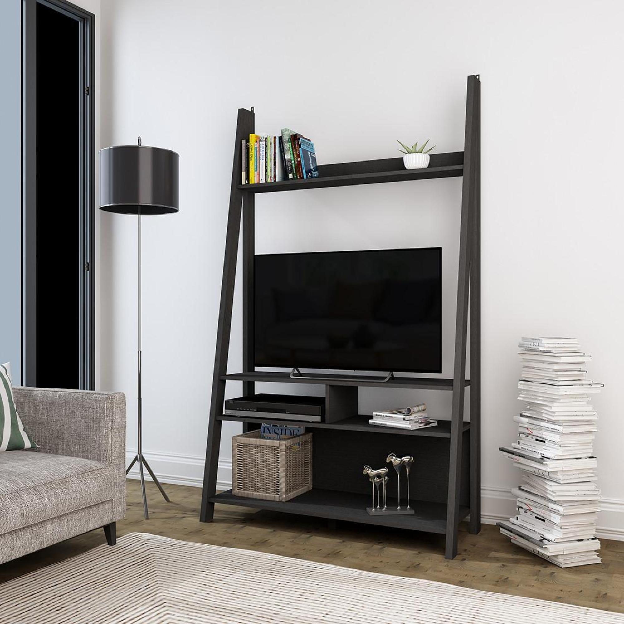 Product photograph of Tiva Black Ladder Tv Unit from Choice Furniture Superstore.