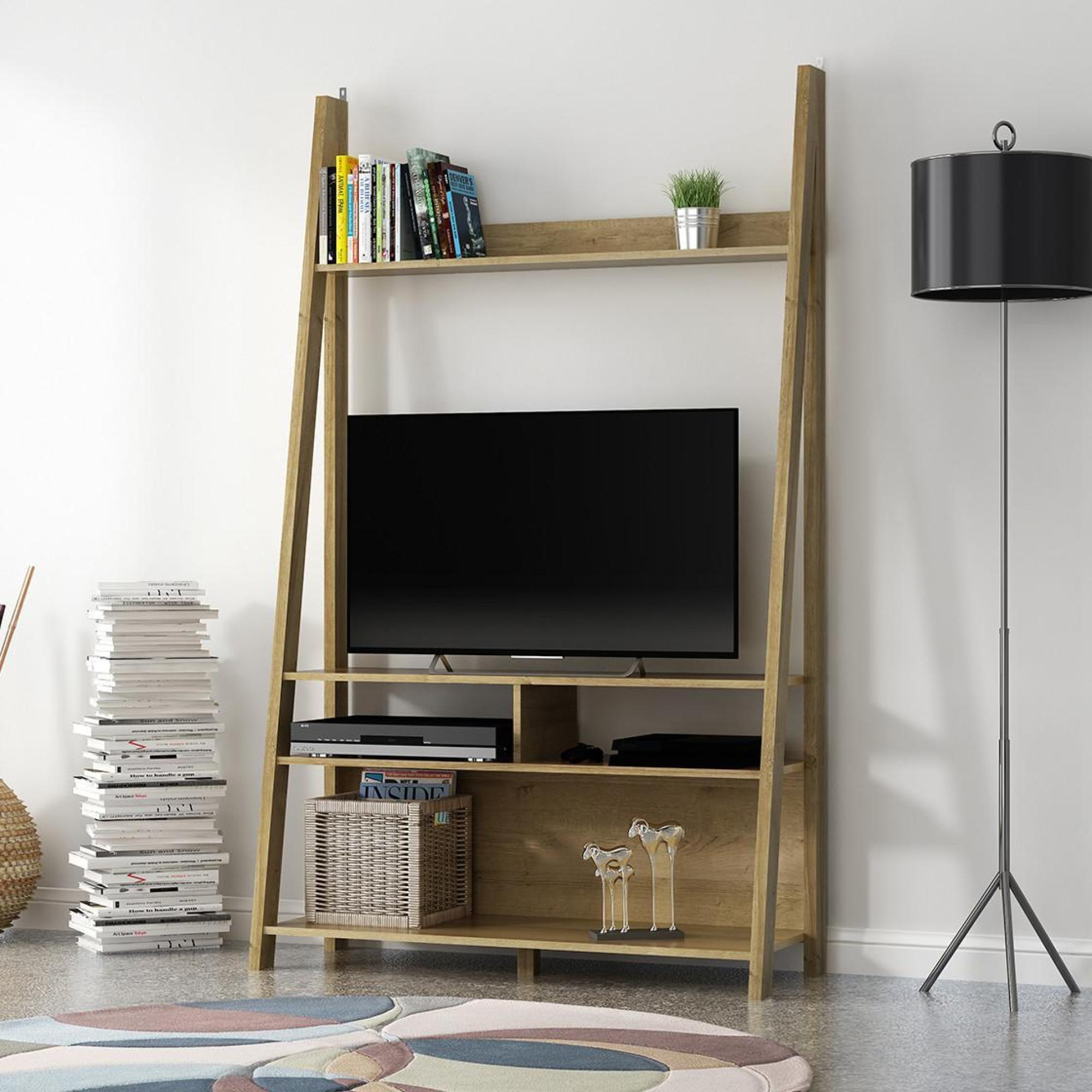 Product photograph of Tiva Oak Effect Ladder Tv Unit from Choice Furniture Superstore.