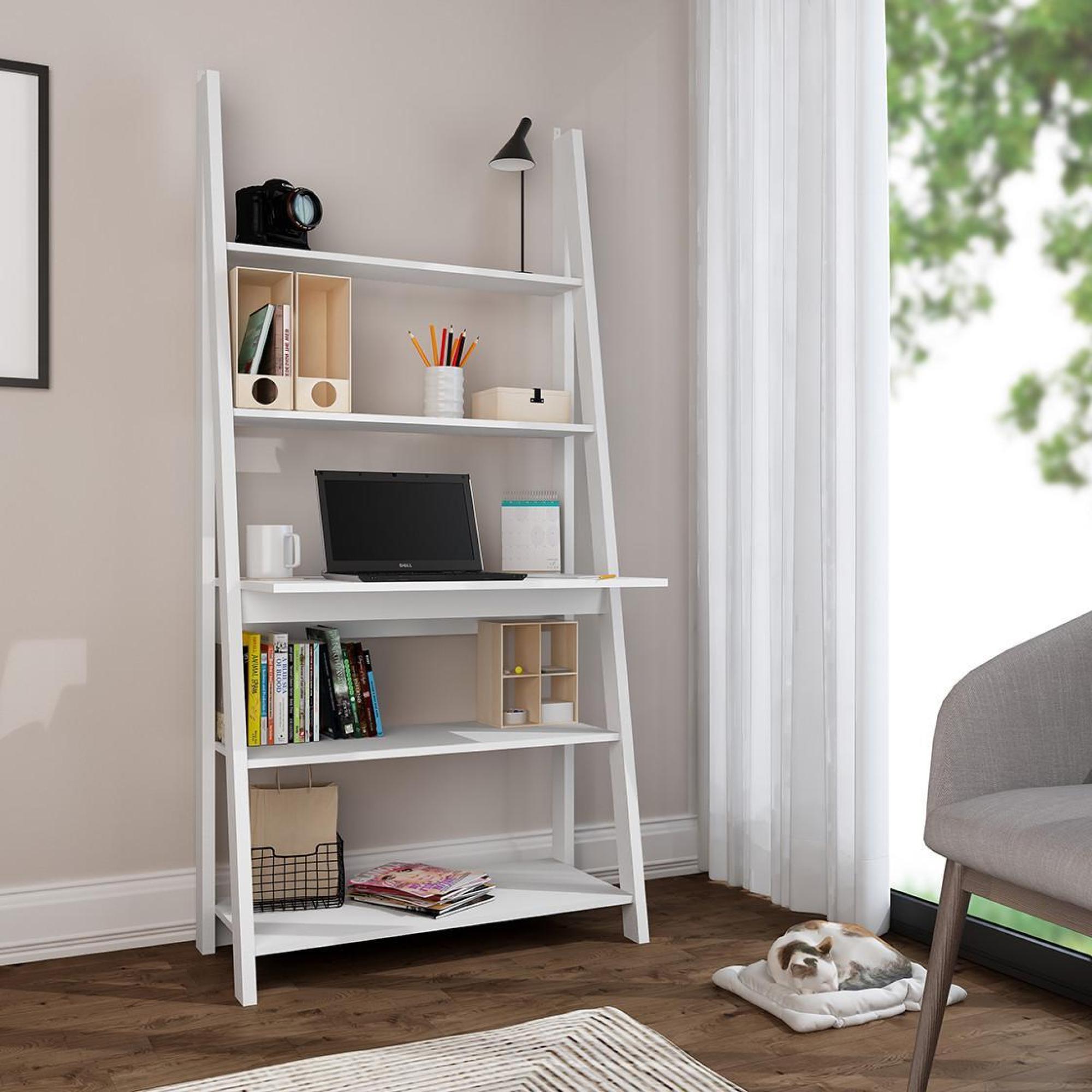 Product photograph of Tiva Ladder White Desk from Choice Furniture Superstore.