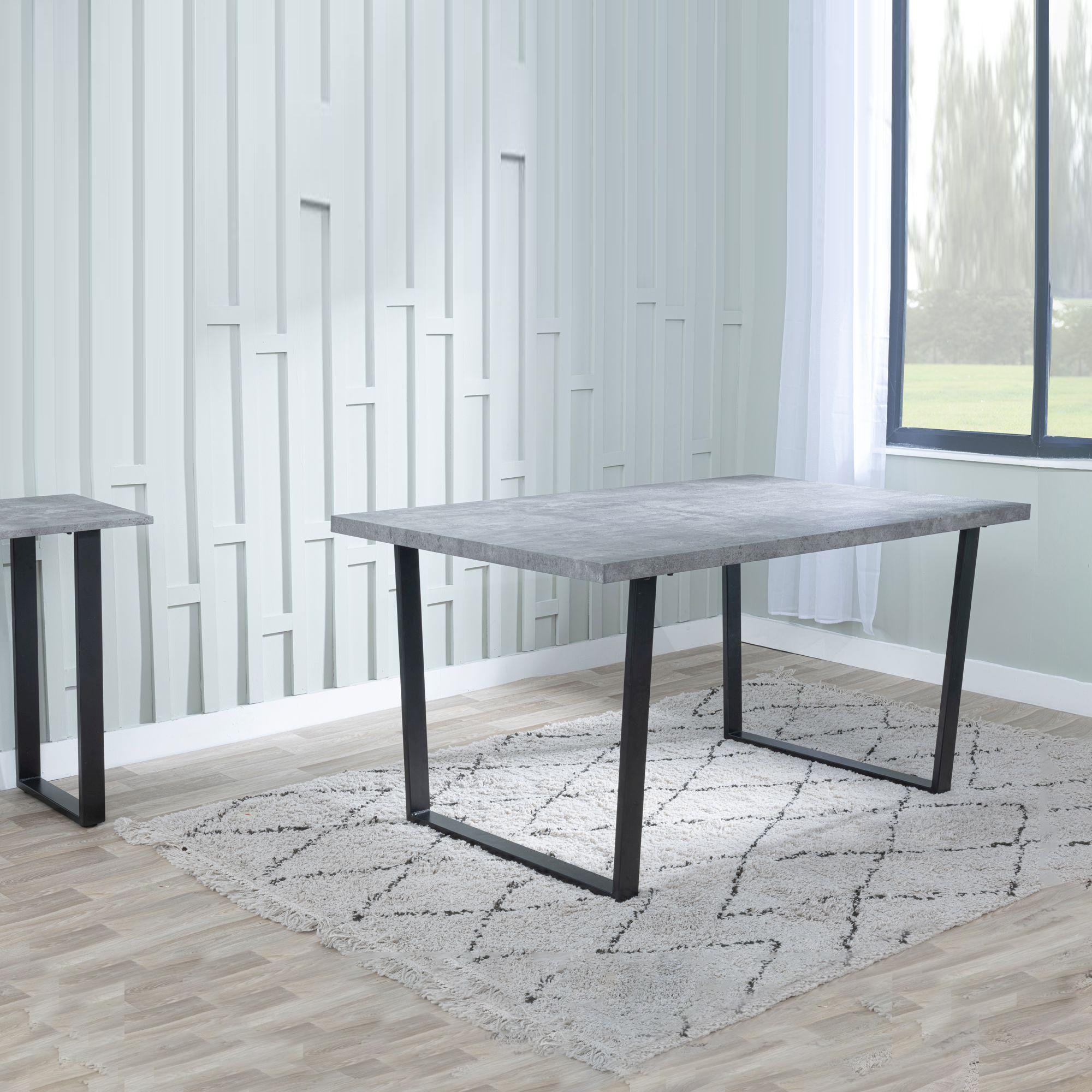 Product photograph of Ezra 150cm Faux Concrete Dining Table - 6 Seater from Choice Furniture Superstore.