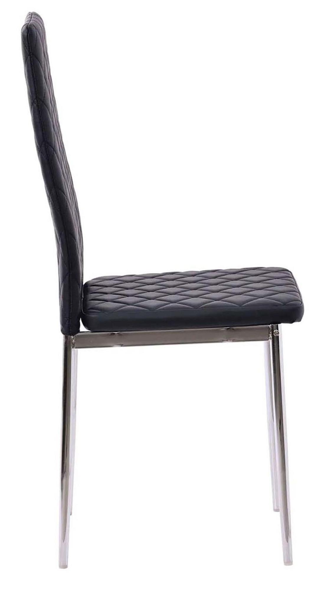 Product photograph of Set Of 2 Metro Dining Chairs In Black Colour Leather And Chrome Metal Legs from Choice Furniture Superstore.