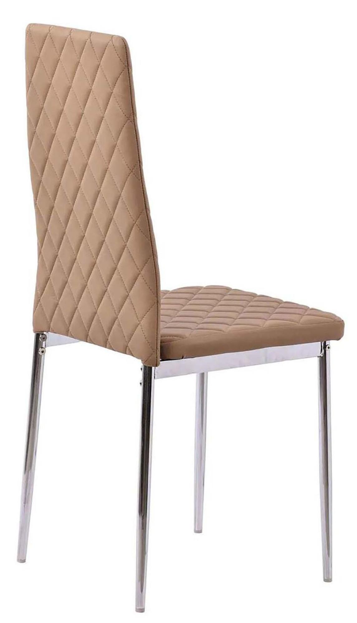 Product photograph of Set Of 2 Metro Dining Chairs In Cappuccino Colour Leather And Chrome Metal Legs from Choice Furniture Superstore.