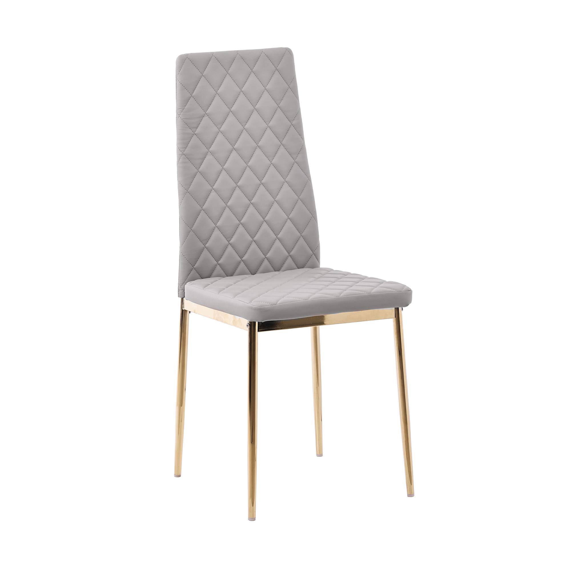 Product photograph of Set Of 2 Metro Dining Chairs In Beige Colour Leather And Gold Metal Legs from Choice Furniture Superstore.