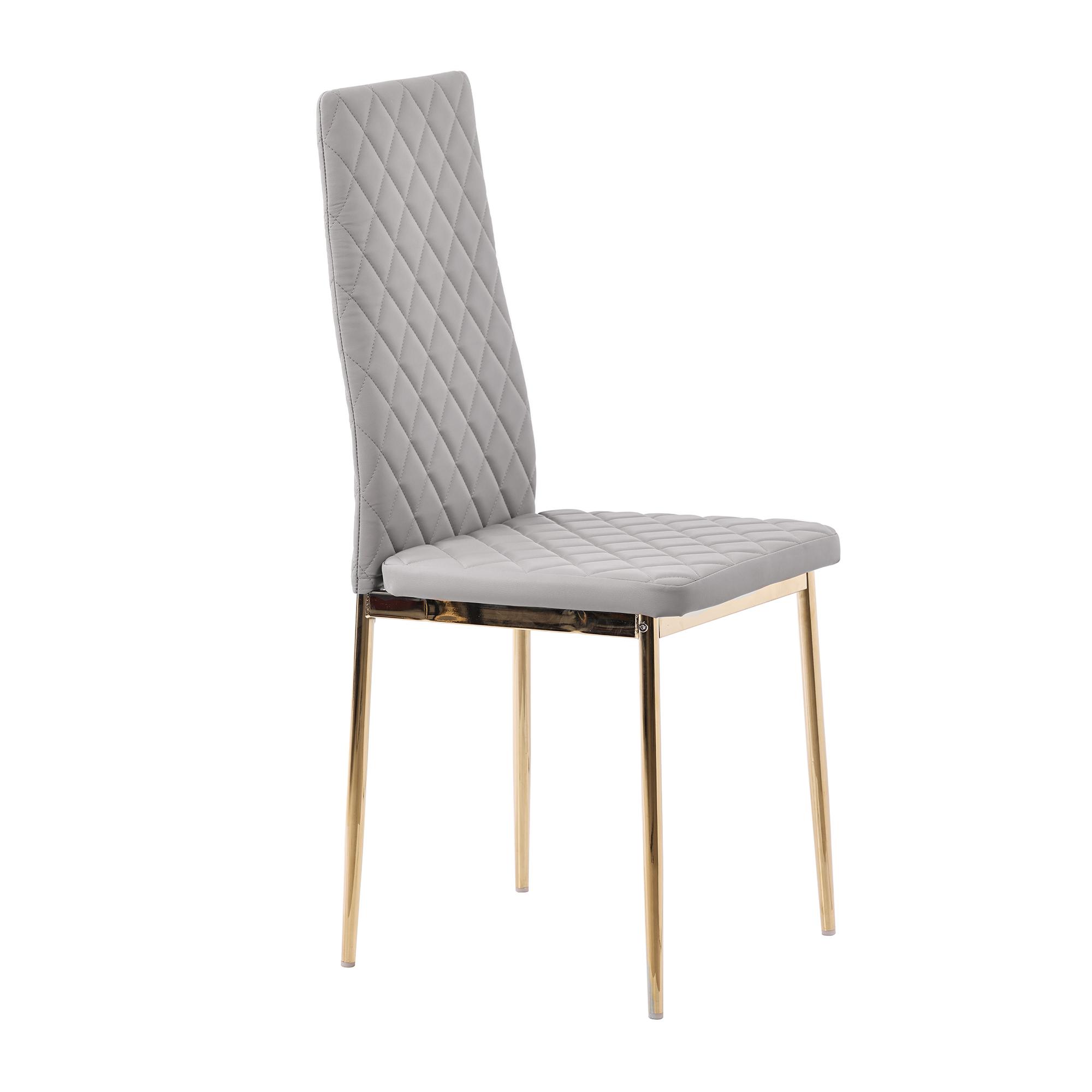 Product photograph of Set Of 2 Metro Dining Chairs In Beige Colour Leather And Gold Metal Legs from Choice Furniture Superstore.