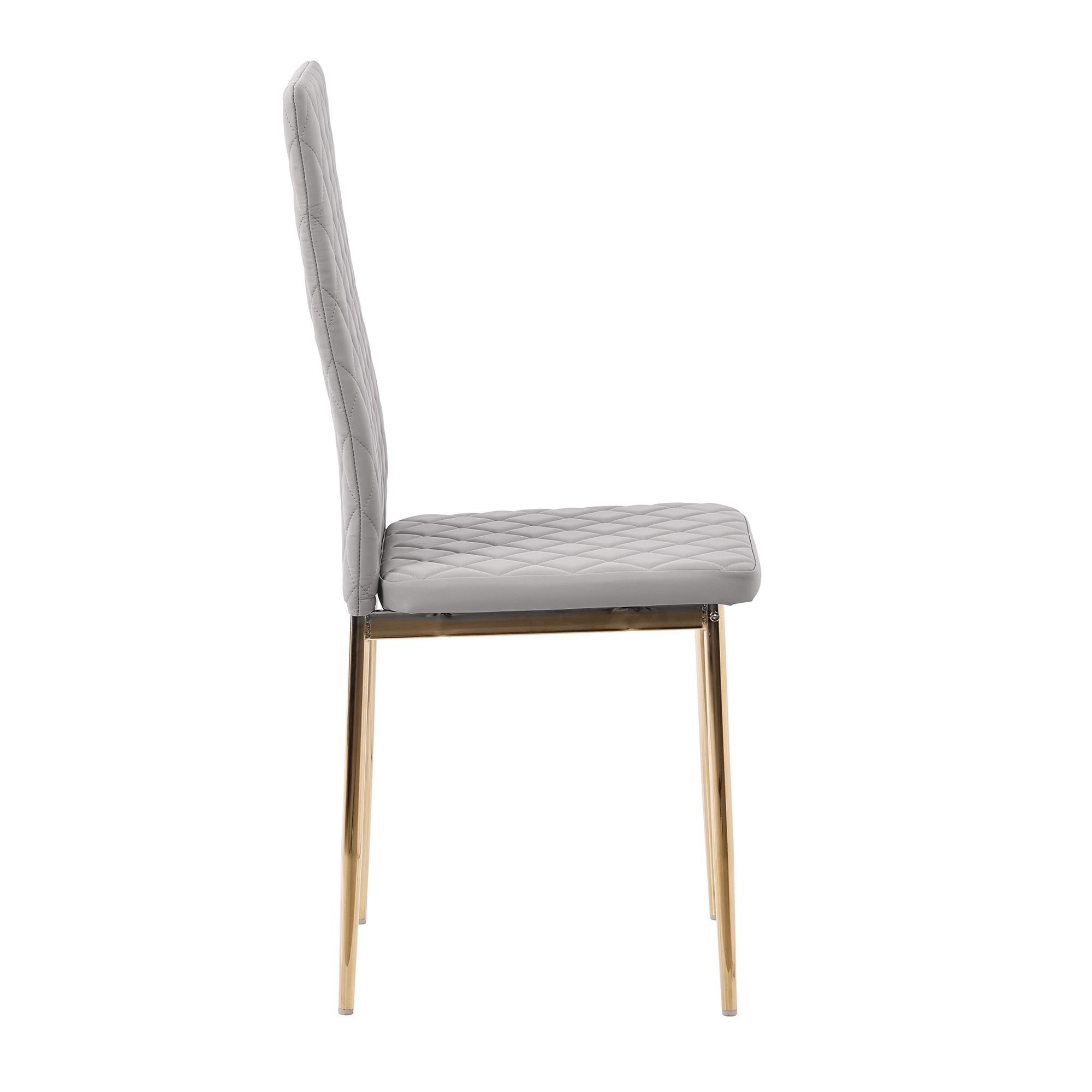 Product photograph of Set Of 2 Metro Dining Chairs In Beige Colour Leather And Gold Metal Legs from Choice Furniture Superstore.