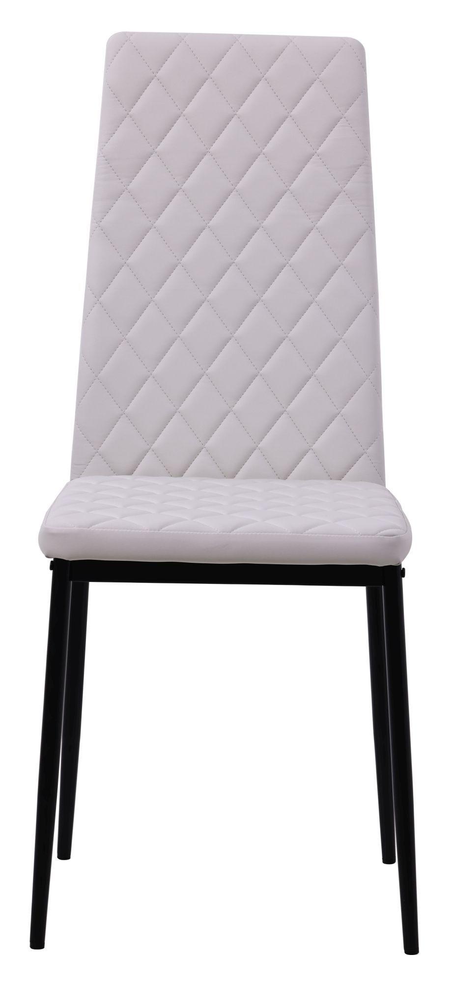 Product photograph of Set Of 2 Metro Dining Chairs In White Colour Leather And Black Metal Legs from Choice Furniture Superstore.