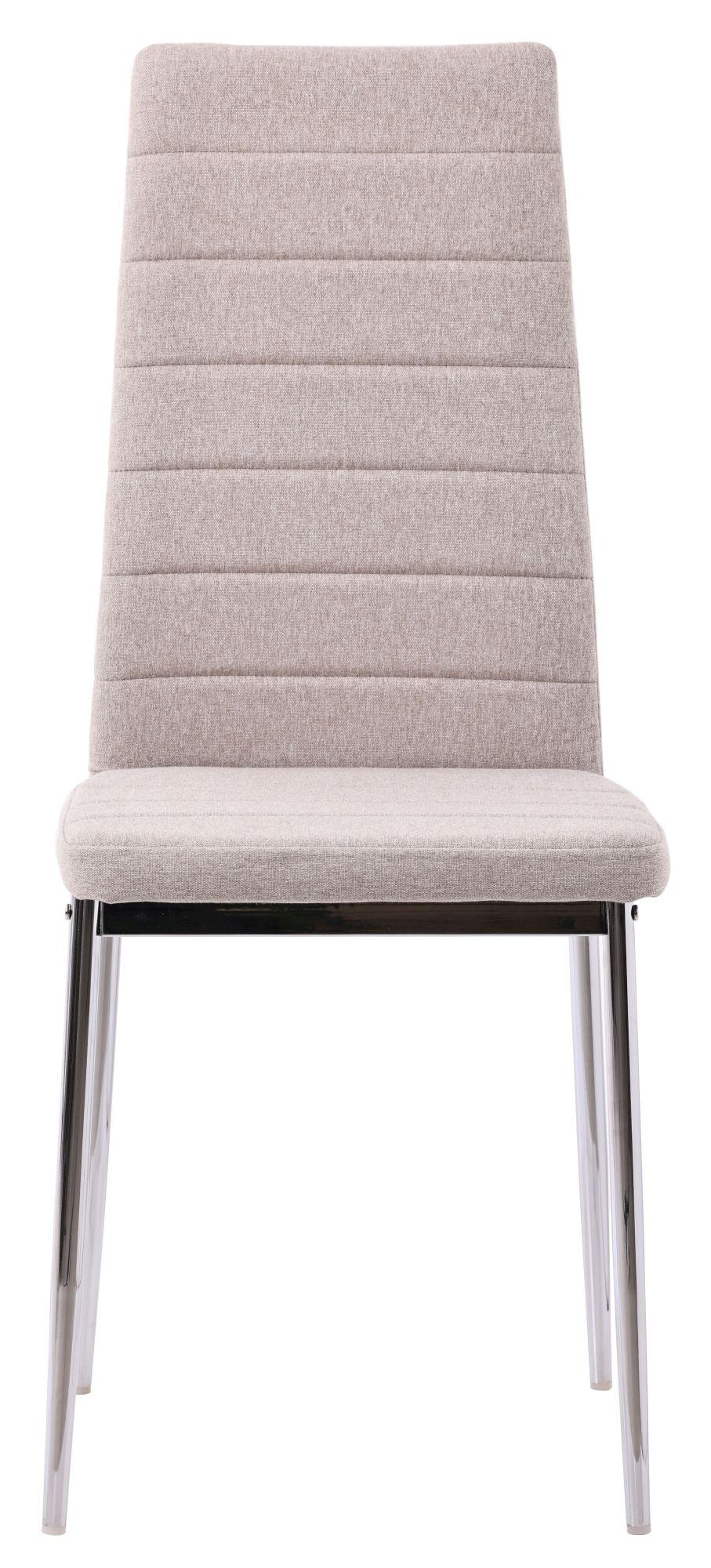 Product photograph of Set Of 2 Lido Dining Chair In Sand Colour Fabric With Chrome Legs from Choice Furniture Superstore.