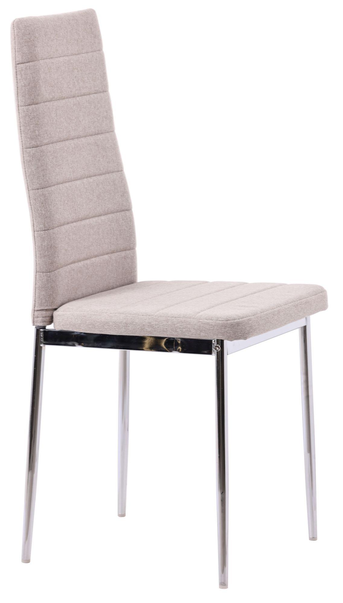 Product photograph of Set Of 2 Lido Dining Chair In Sand Colour Fabric With Chrome Legs from Choice Furniture Superstore.