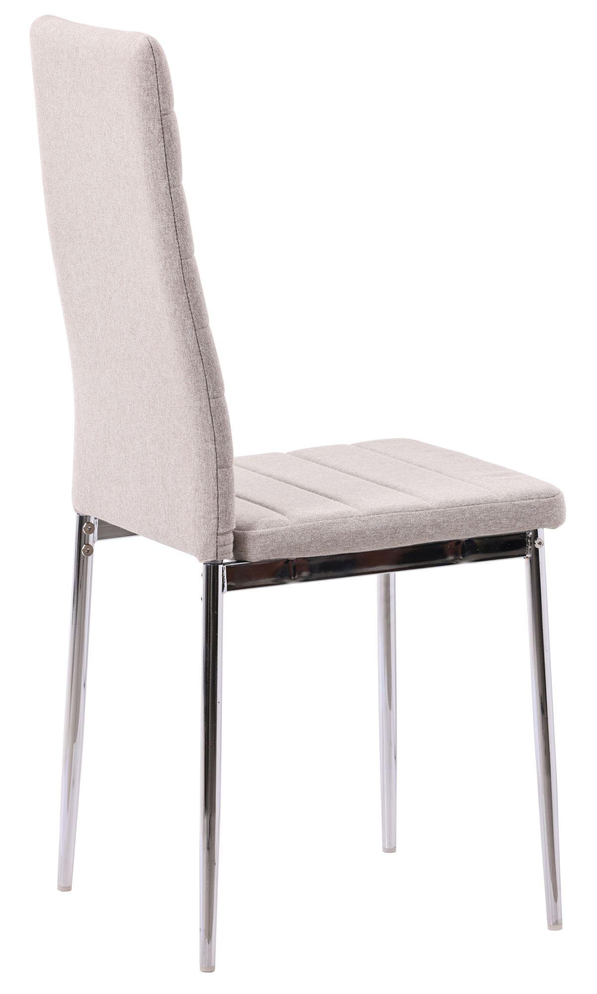 Product photograph of Set Of 2 Lido Dining Chair In Sand Colour Fabric With Chrome Legs from Choice Furniture Superstore.