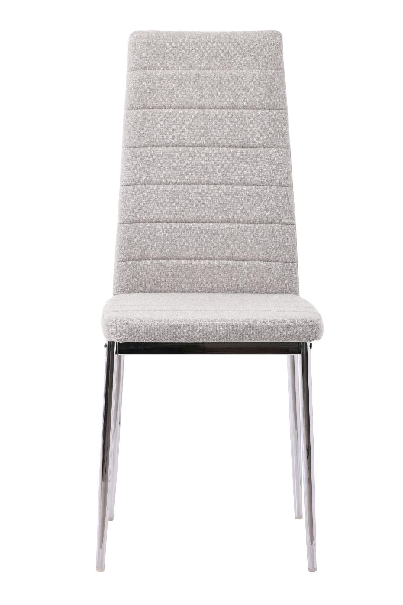 Product photograph of Set Of 2 Lido Dining Chair In Sand Colour Fabric With Chrome Legs from Choice Furniture Superstore.