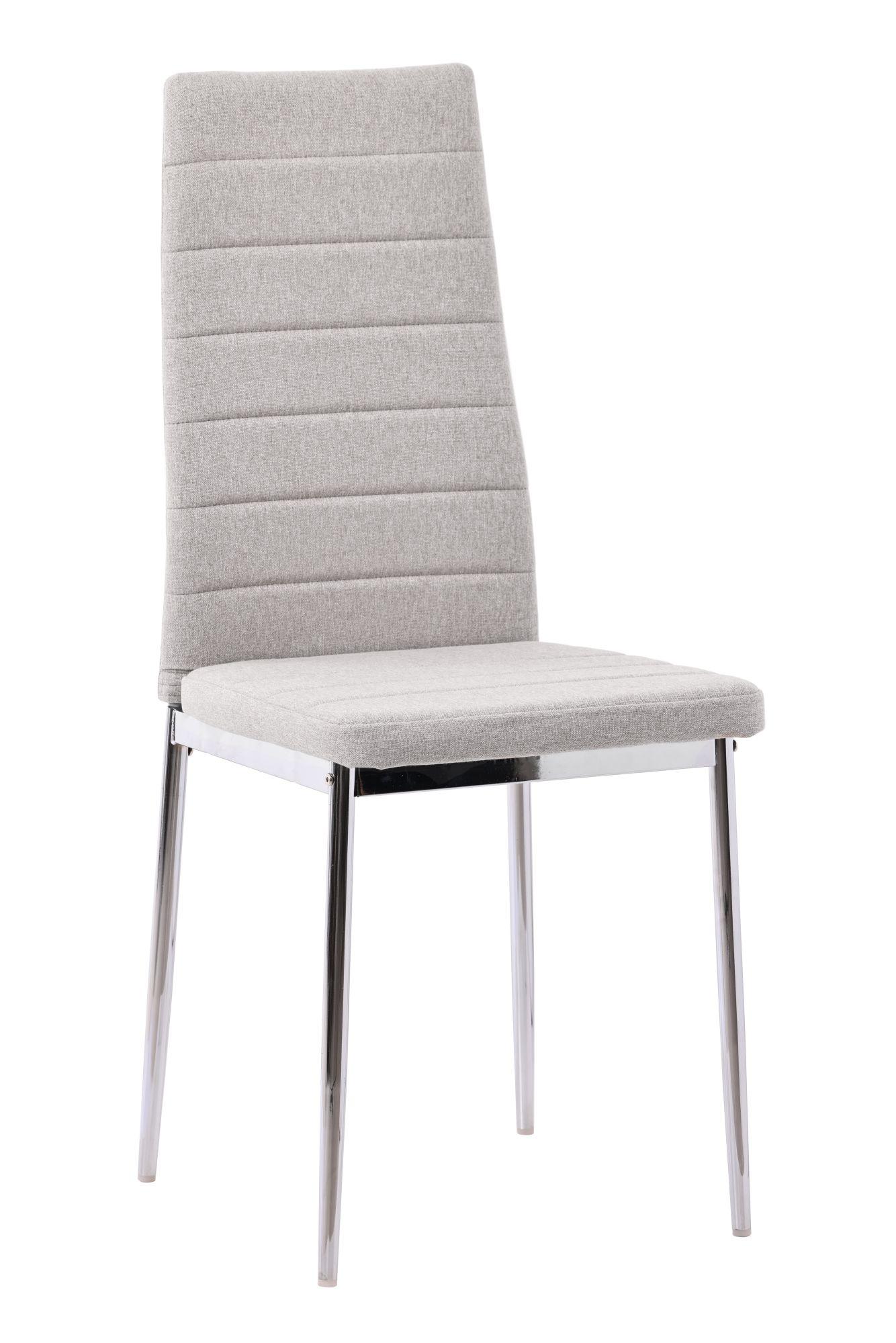 Product photograph of Set Of 2 Lido Dining Chair In Sand Colour Fabric With Chrome Legs from Choice Furniture Superstore.