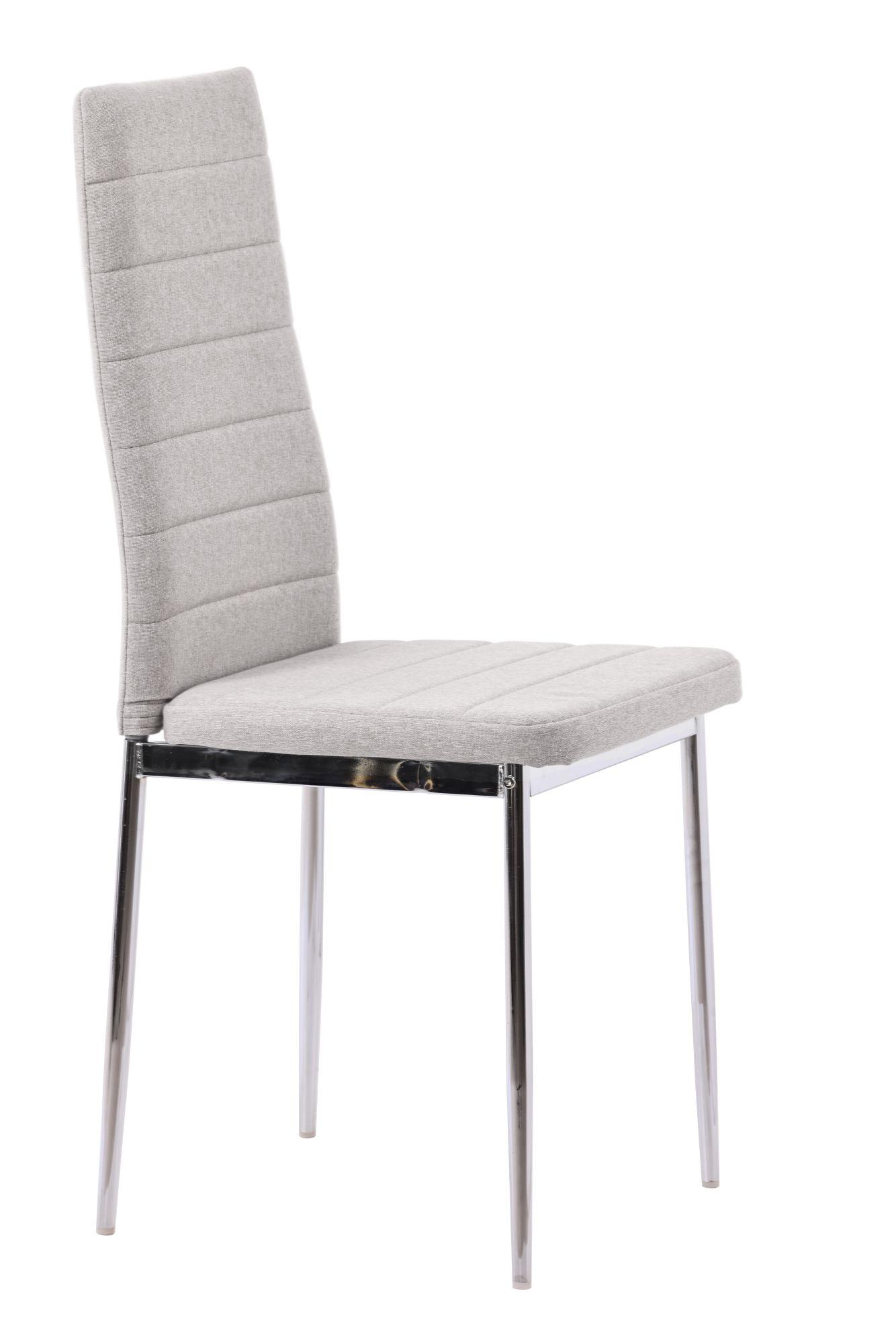 Product photograph of Set Of 2 Lido Dining Chair In Sand Colour Fabric With Chrome Legs from Choice Furniture Superstore.