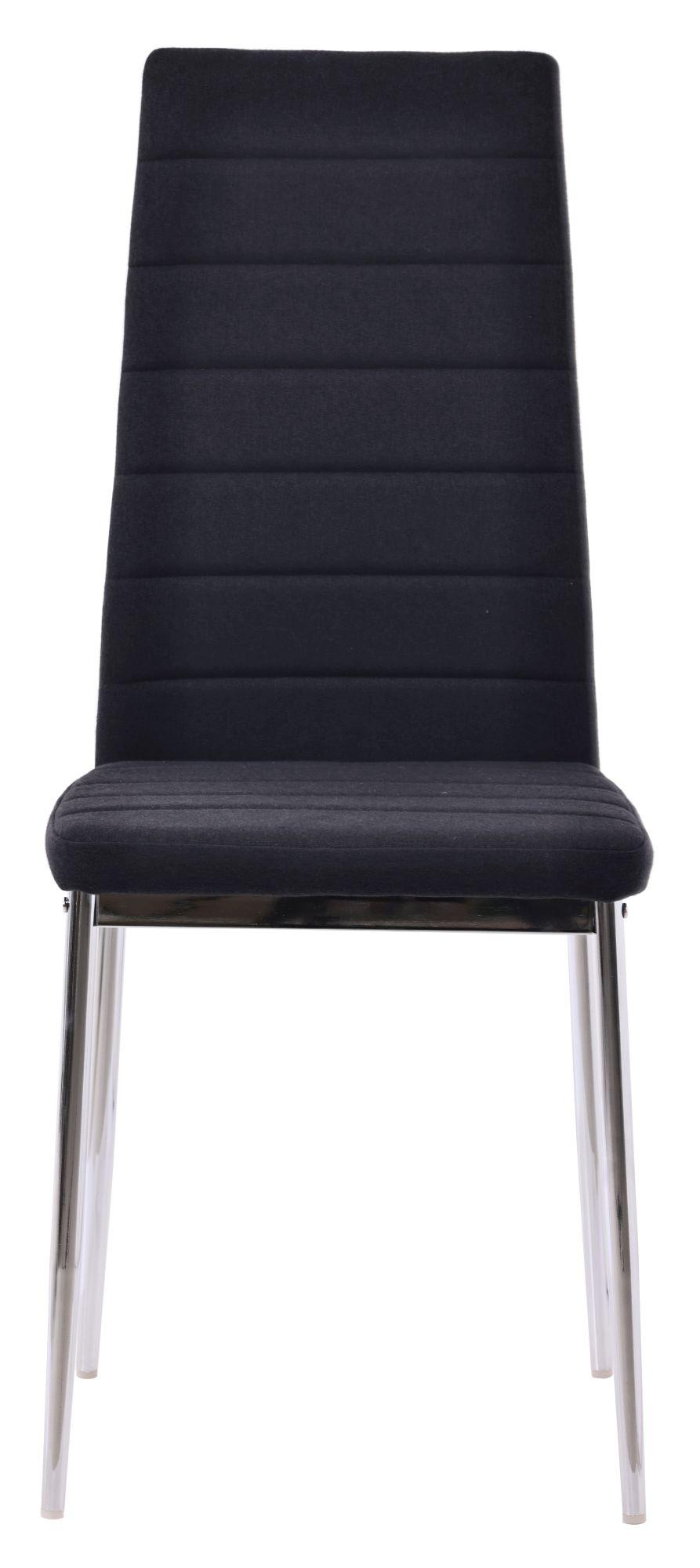 Product photograph of Set Of 2 Lido Dining Chair In Black Colour Fabric With Chrome Legs from Choice Furniture Superstore.