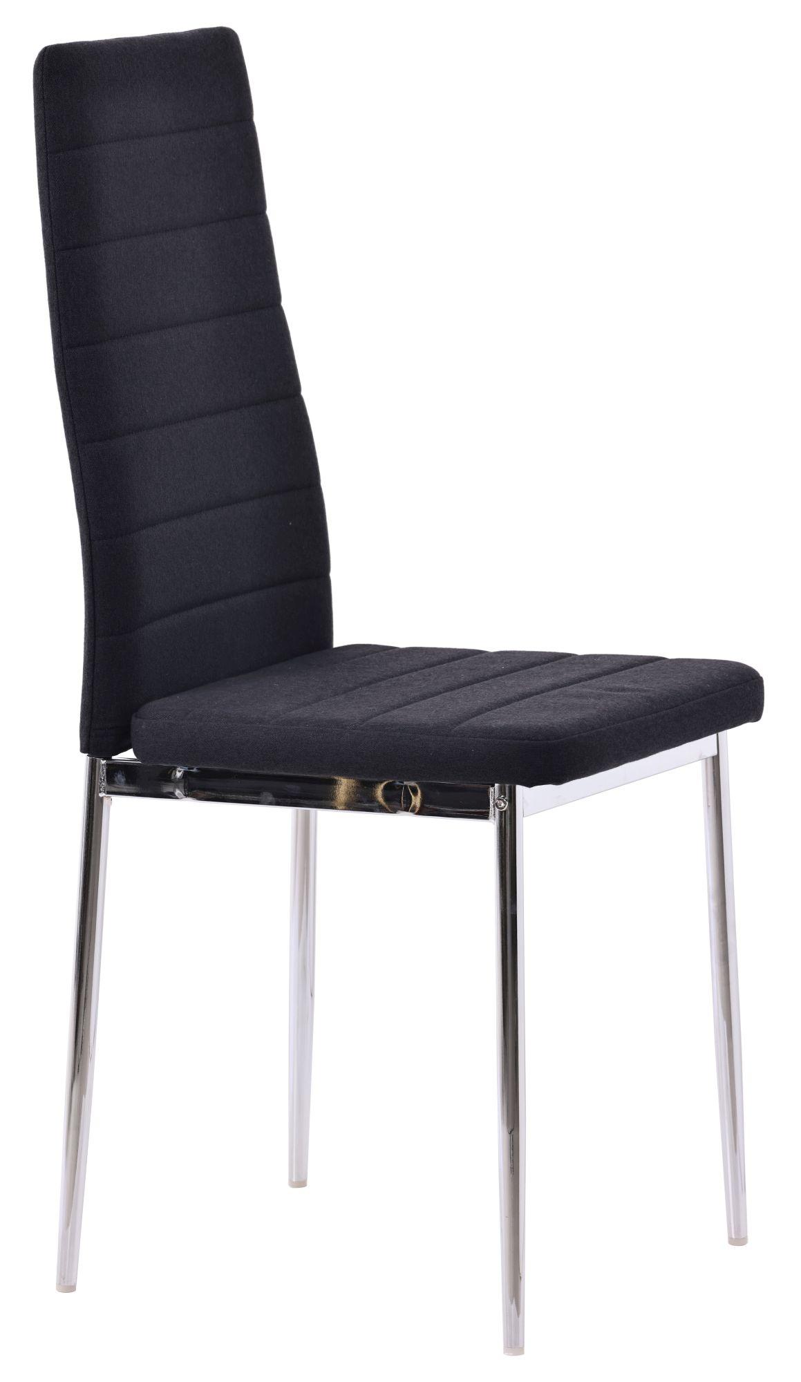 Product photograph of Set Of 2 Lido Dining Chair In Black Colour Fabric With Chrome Legs from Choice Furniture Superstore.