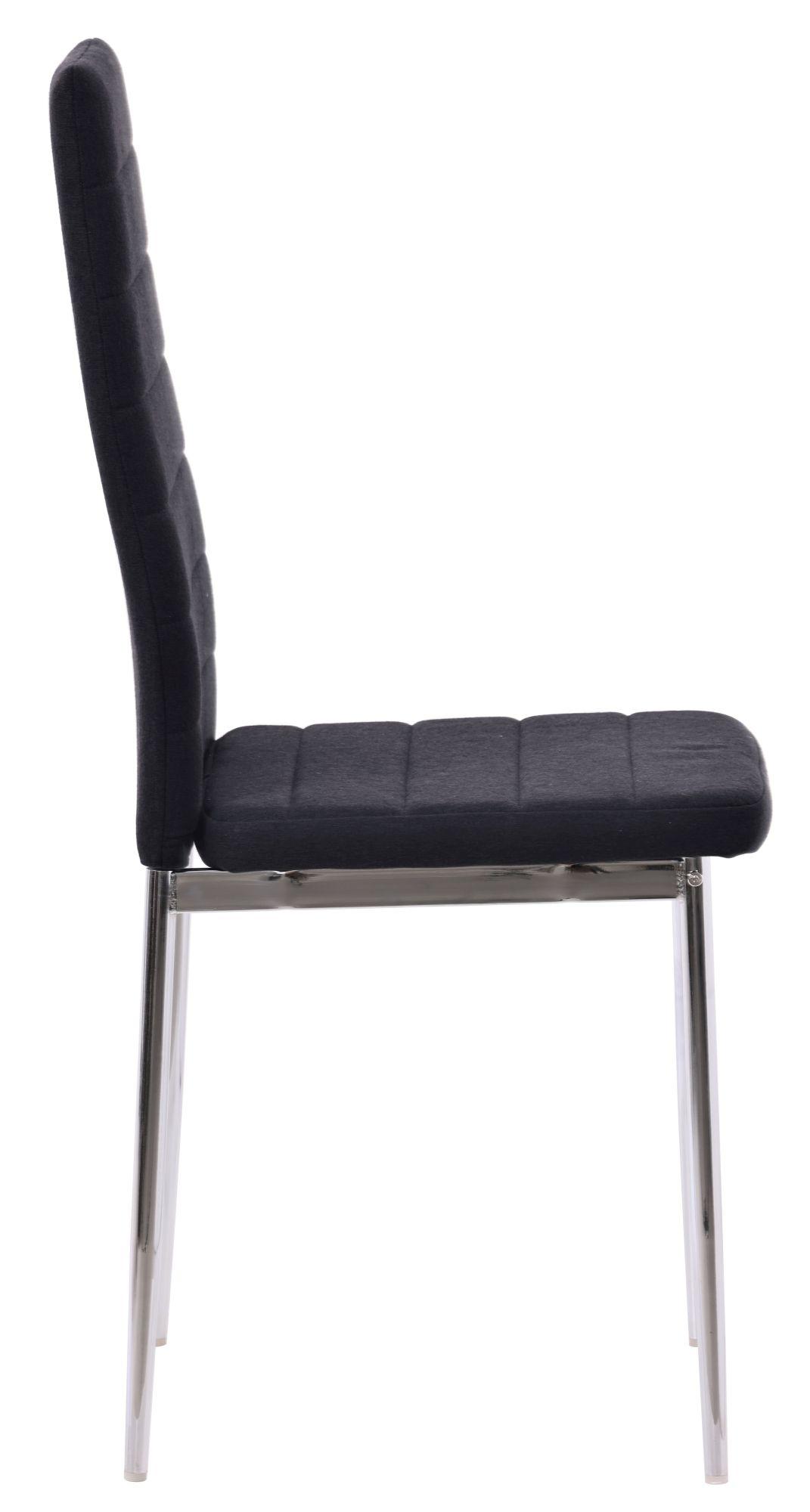 Product photograph of Set Of 2 Lido Dining Chair In Black Colour Fabric With Chrome Legs from Choice Furniture Superstore.