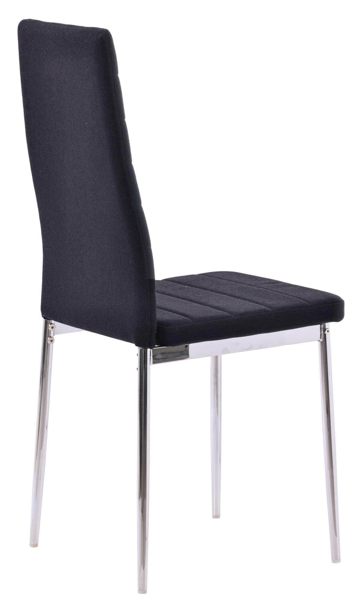 Product photograph of Set Of 2 Lido Dining Chair In Black Colour Fabric With Chrome Legs from Choice Furniture Superstore.