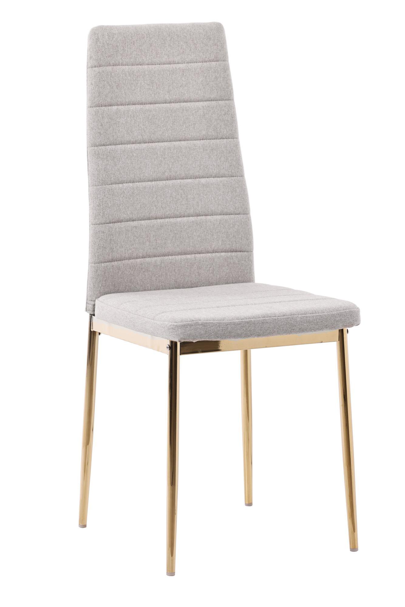 Product photograph of Set Of 2 Lido Dining Chair In Sand Colour Fabric With Gold Legs from Choice Furniture Superstore.