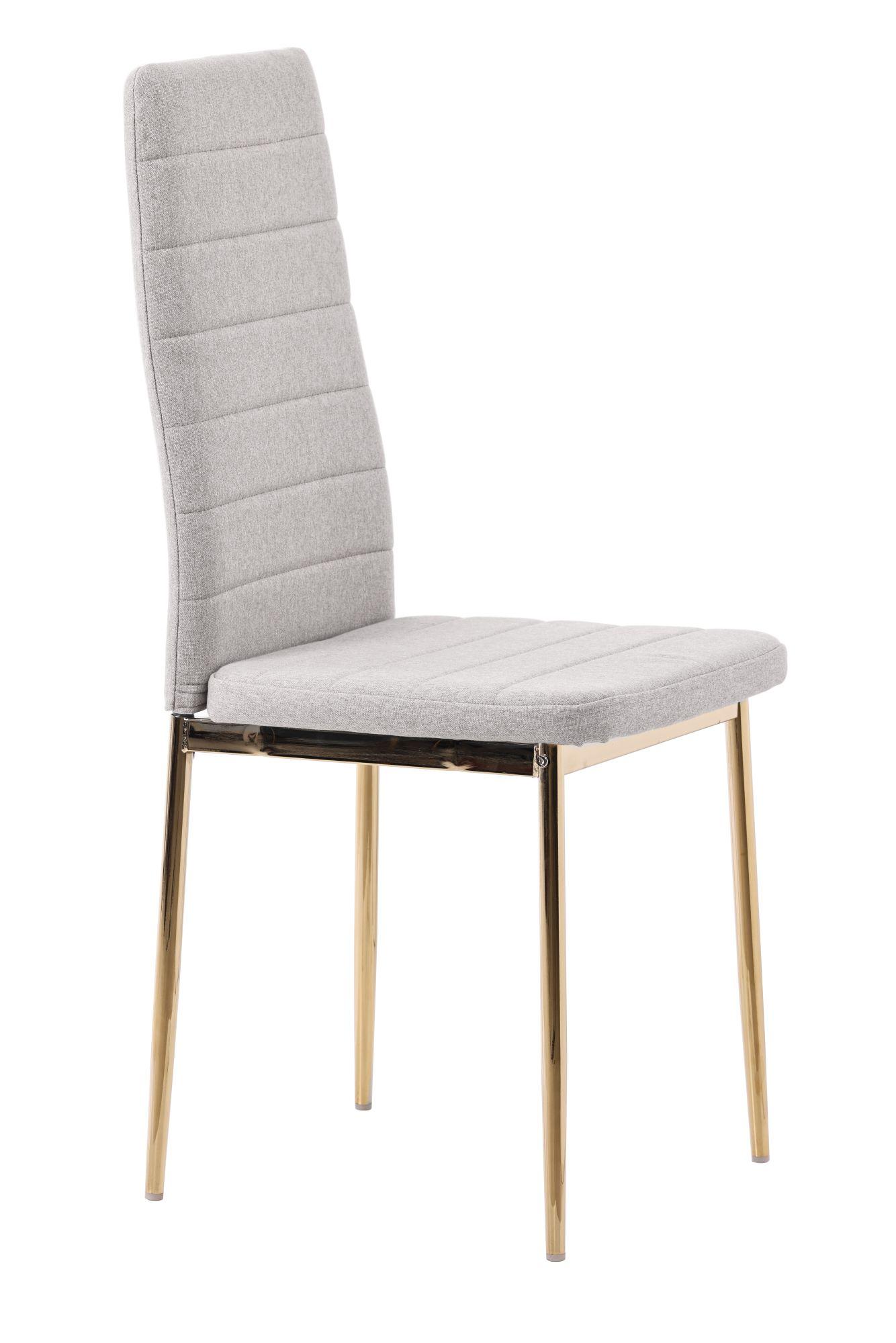 Product photograph of Set Of 2 Lido Dining Chair In Sand Colour Fabric With Gold Legs from Choice Furniture Superstore.