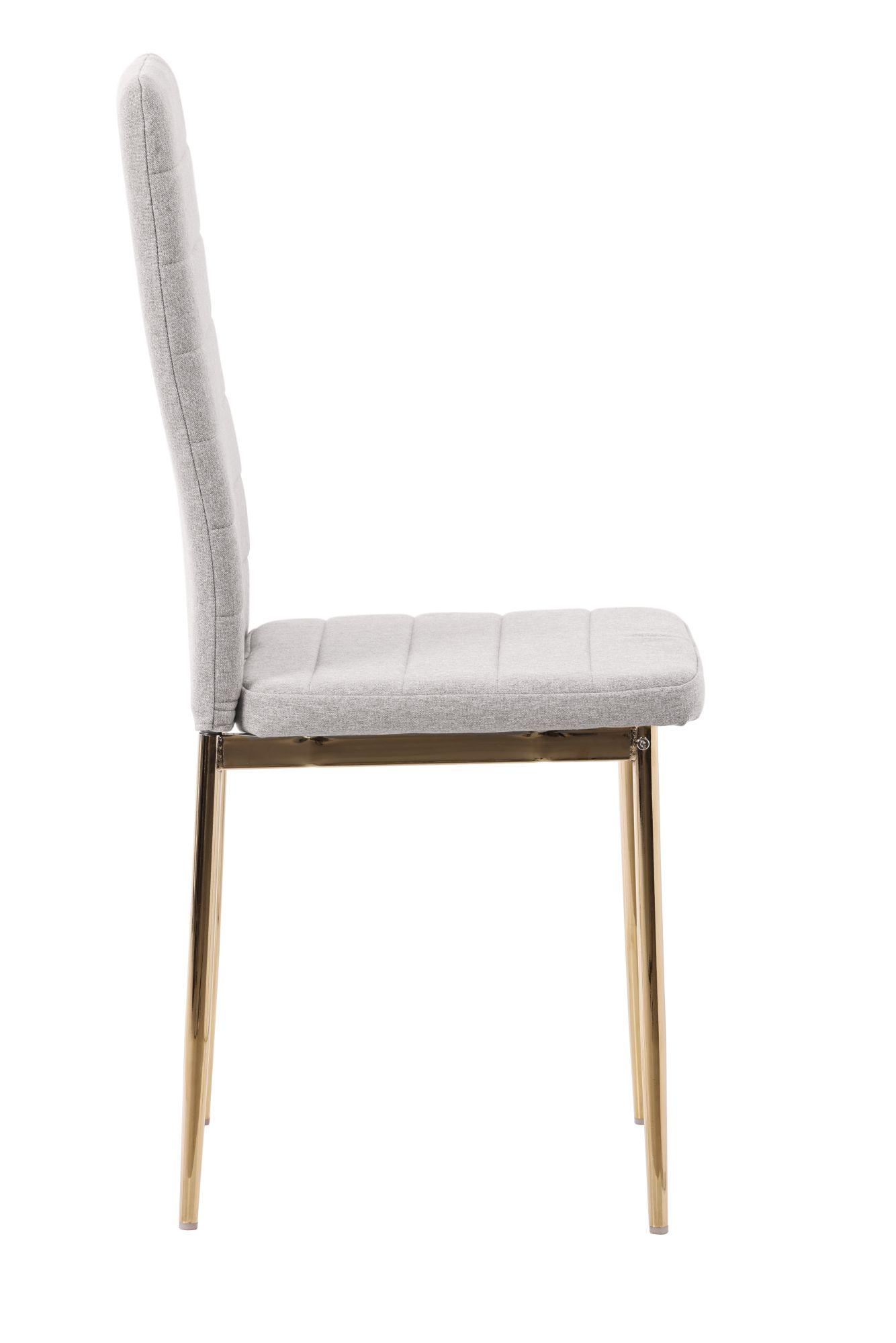 Product photograph of Set Of 2 Lido Dining Chair In Sand Colour Fabric With Gold Legs from Choice Furniture Superstore.