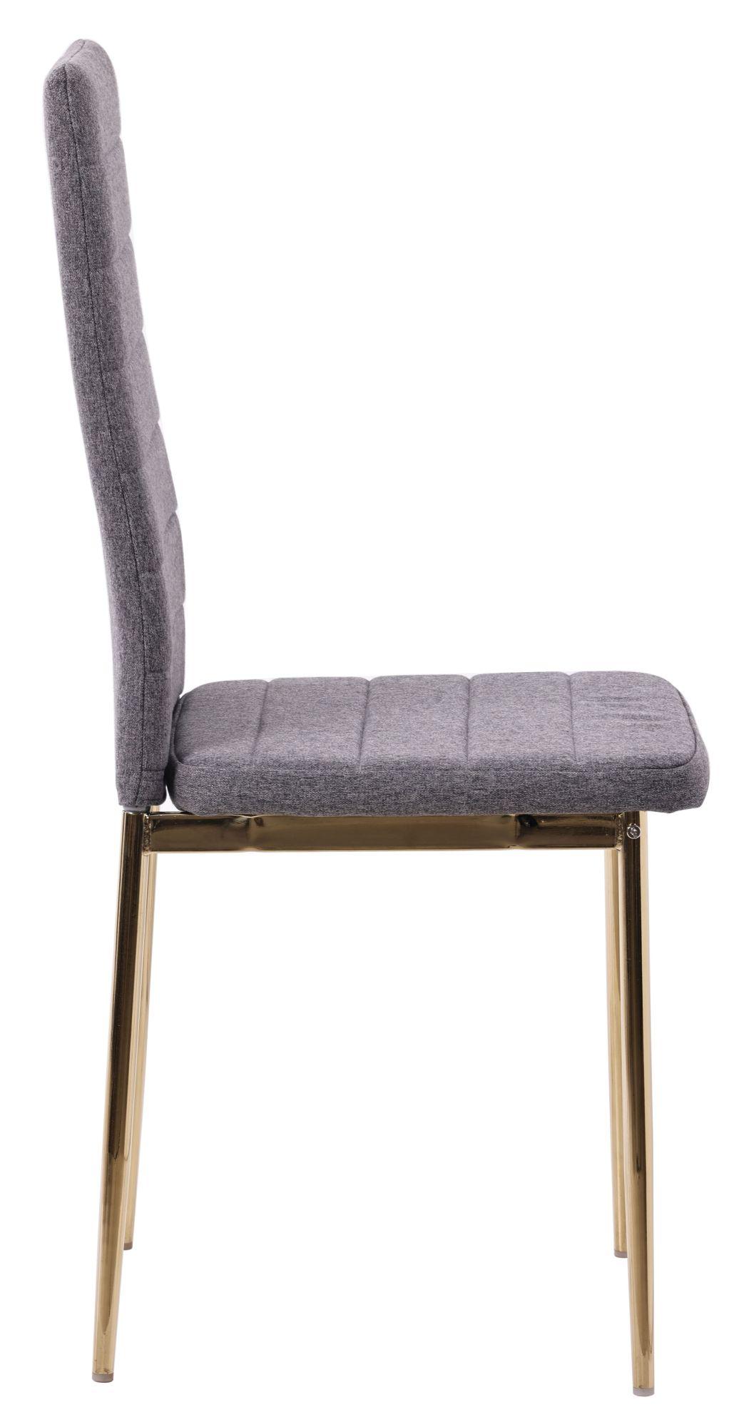 Product photograph of Set Of 2 Lido Dining Chair In Dark Grey Colour Fabric With Gold Legs from Choice Furniture Superstore.