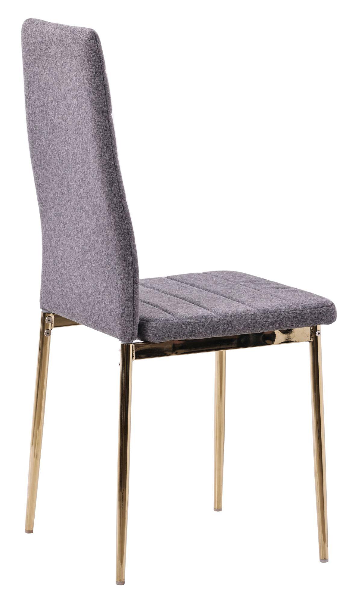 Product photograph of Set Of 2 Lido Dining Chair In Dark Grey Colour Fabric With Gold Legs from Choice Furniture Superstore.