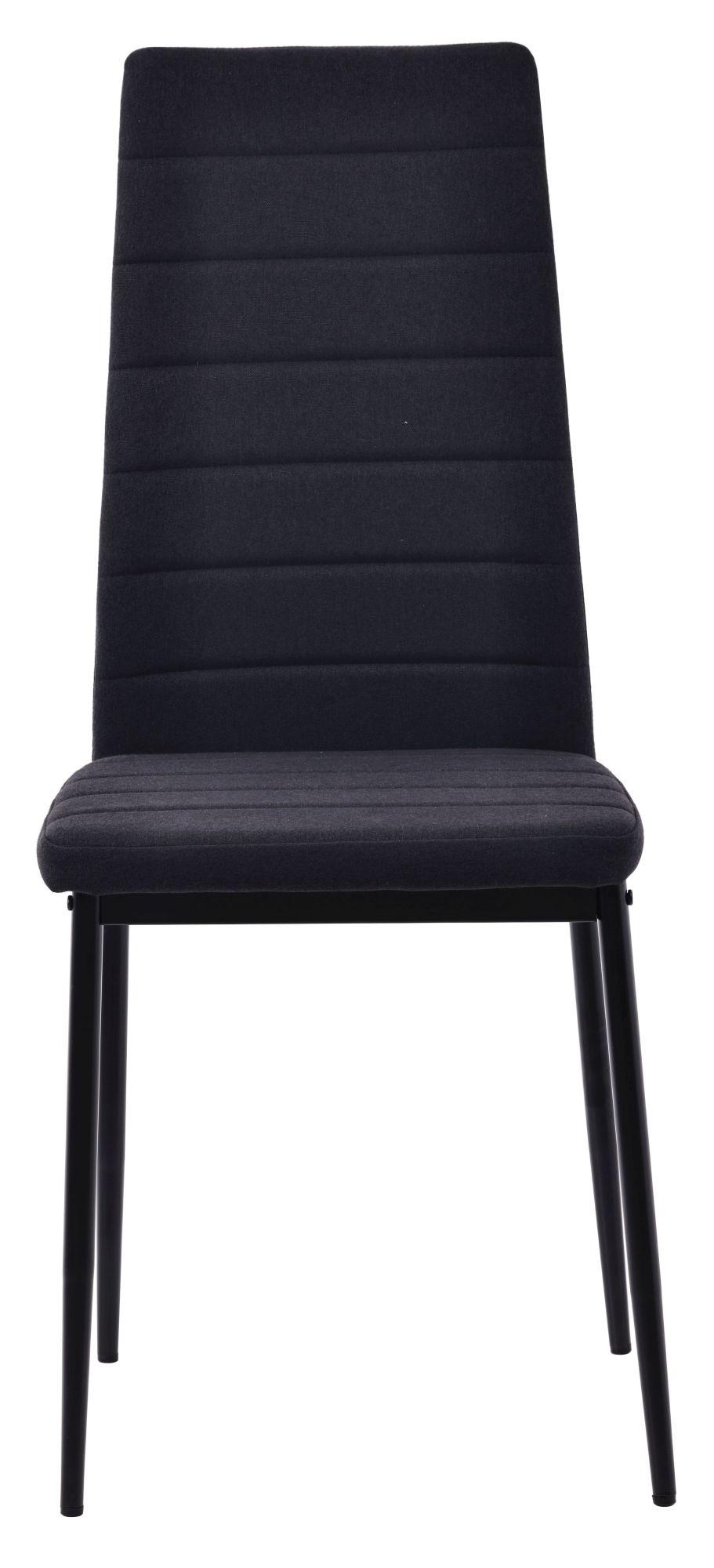 Product photograph of Set Of 2 Lido Dining Chair In Black Colour Fabric With Black Legs from Choice Furniture Superstore.